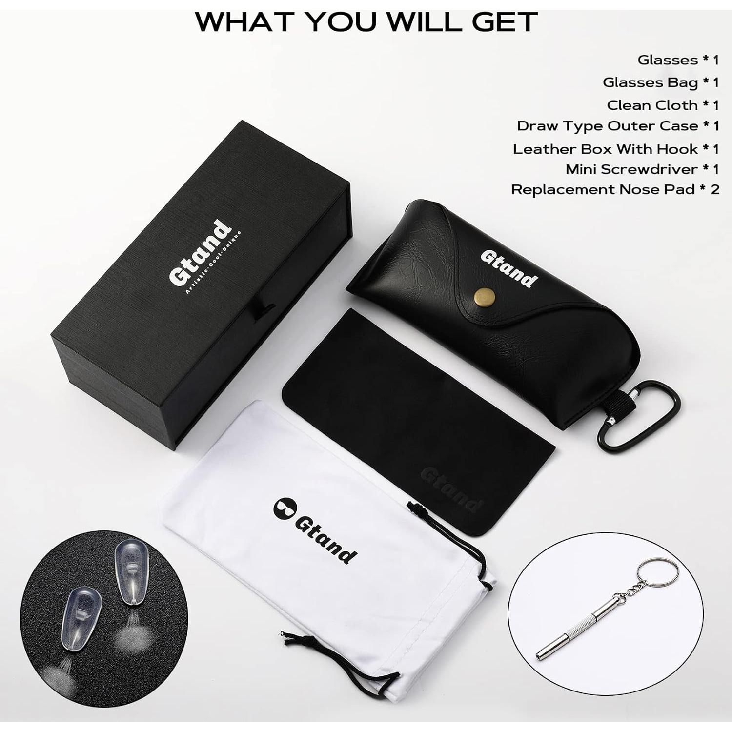 Gafas de Sol Gtand TR90 Retro para Hombres y Mujeres - Marco Negro Mate