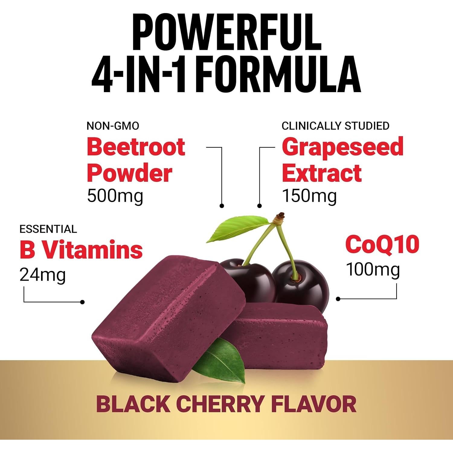 Gomas Blandas Force Factor Total Beets Cereza Negra 60 Unidades