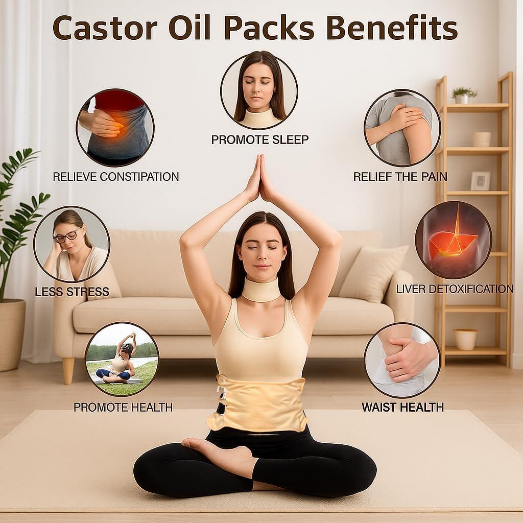 Set de Aceite de Ricino Orgánico BESEFFIE 8oz + Envolturas