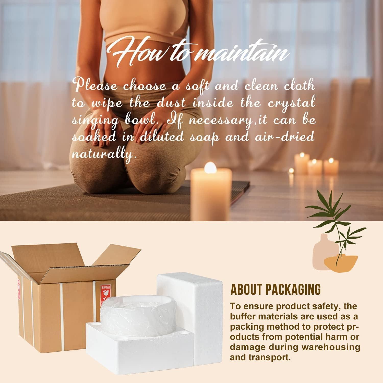 Juego de 3 Cuencos de Canto de Cristal 440HZ 20-30 cm Mate