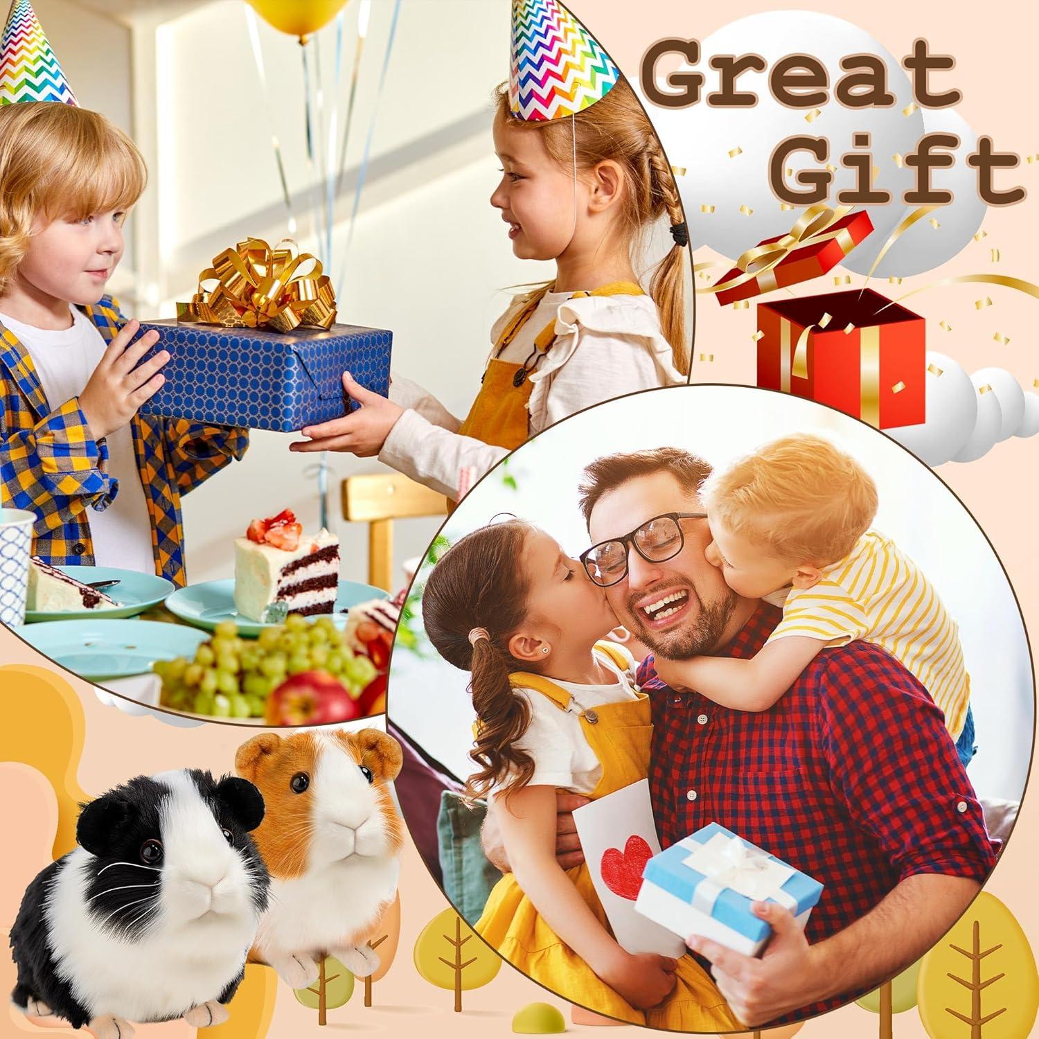 2pcs Animales de Peluche Cobaya Realistas para Niños