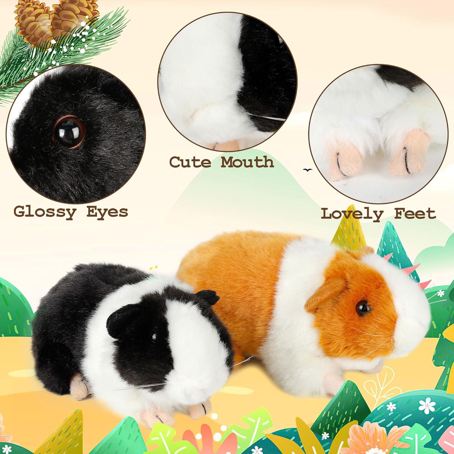 2pcs Animales de Peluche Cobaya Realistas para Niños