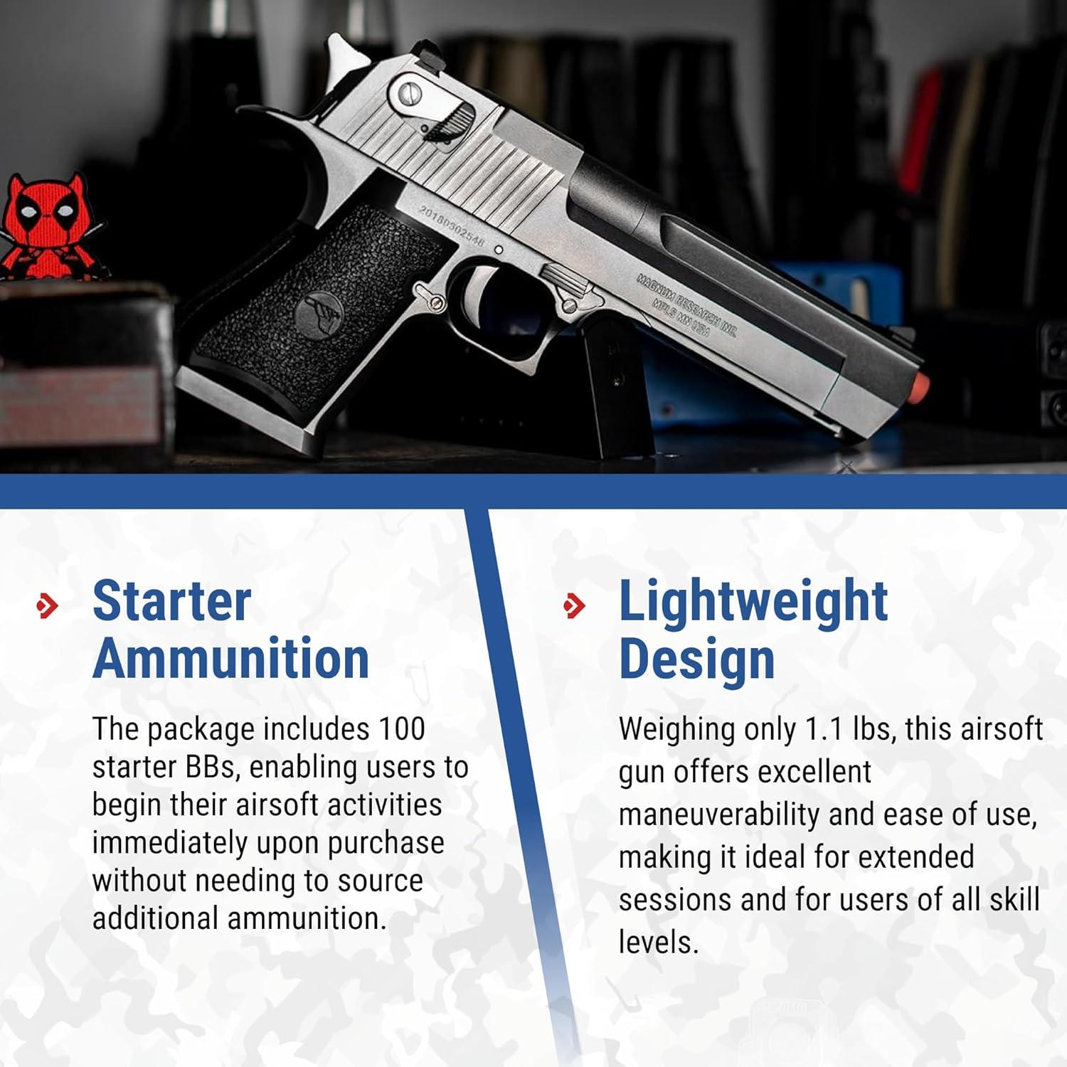 Pistola de Airsoft Desert Eagle Resorte 0.45 kg 28 Disparos
