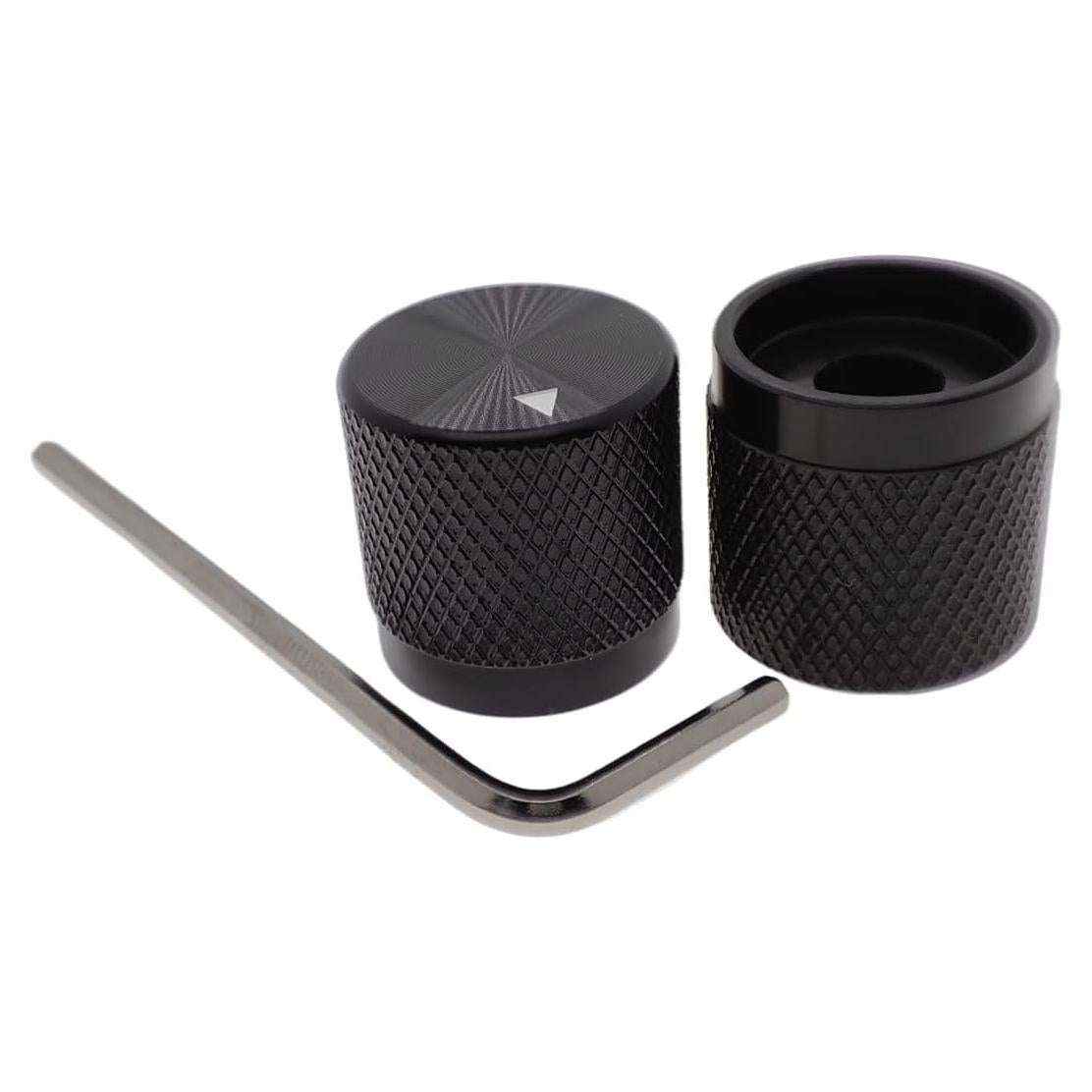 Paquete de 2 Perillas de Control de Aluminio Szliyands 17mm Negro