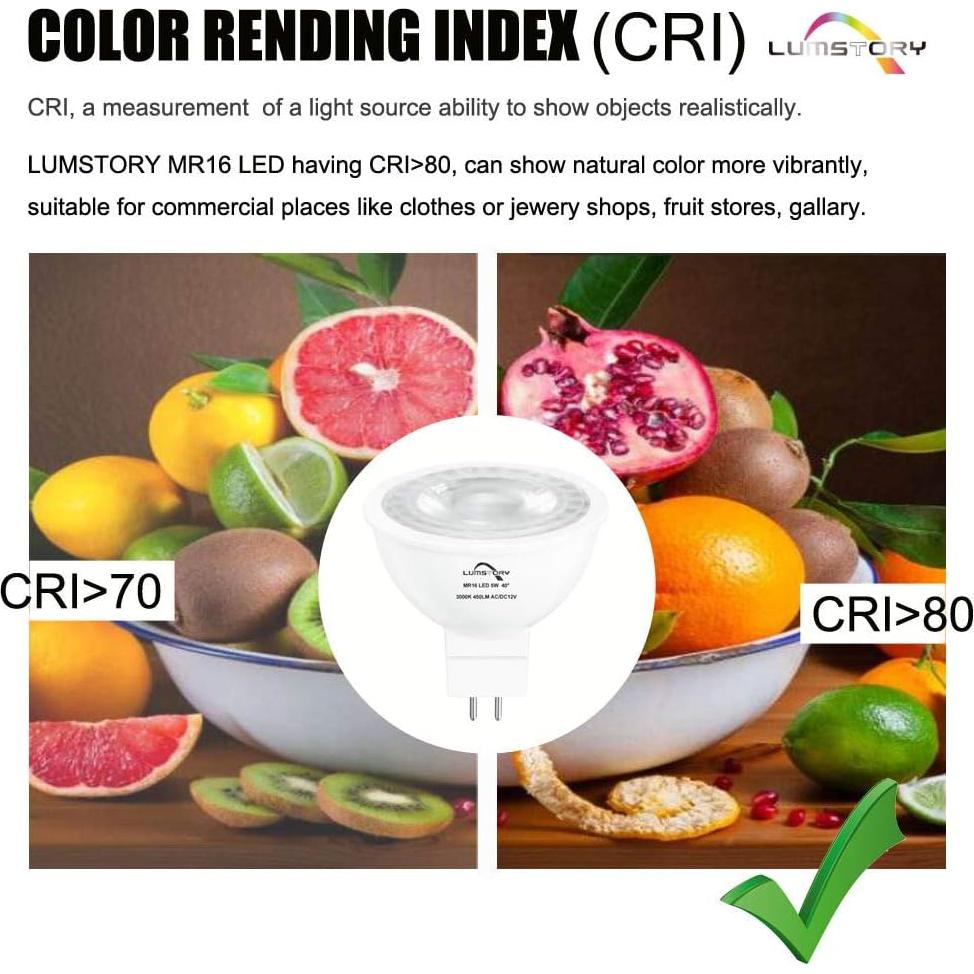 Bombilla LED MR16 12V 5W Luz Diurna GU5.3 Paquete de 10