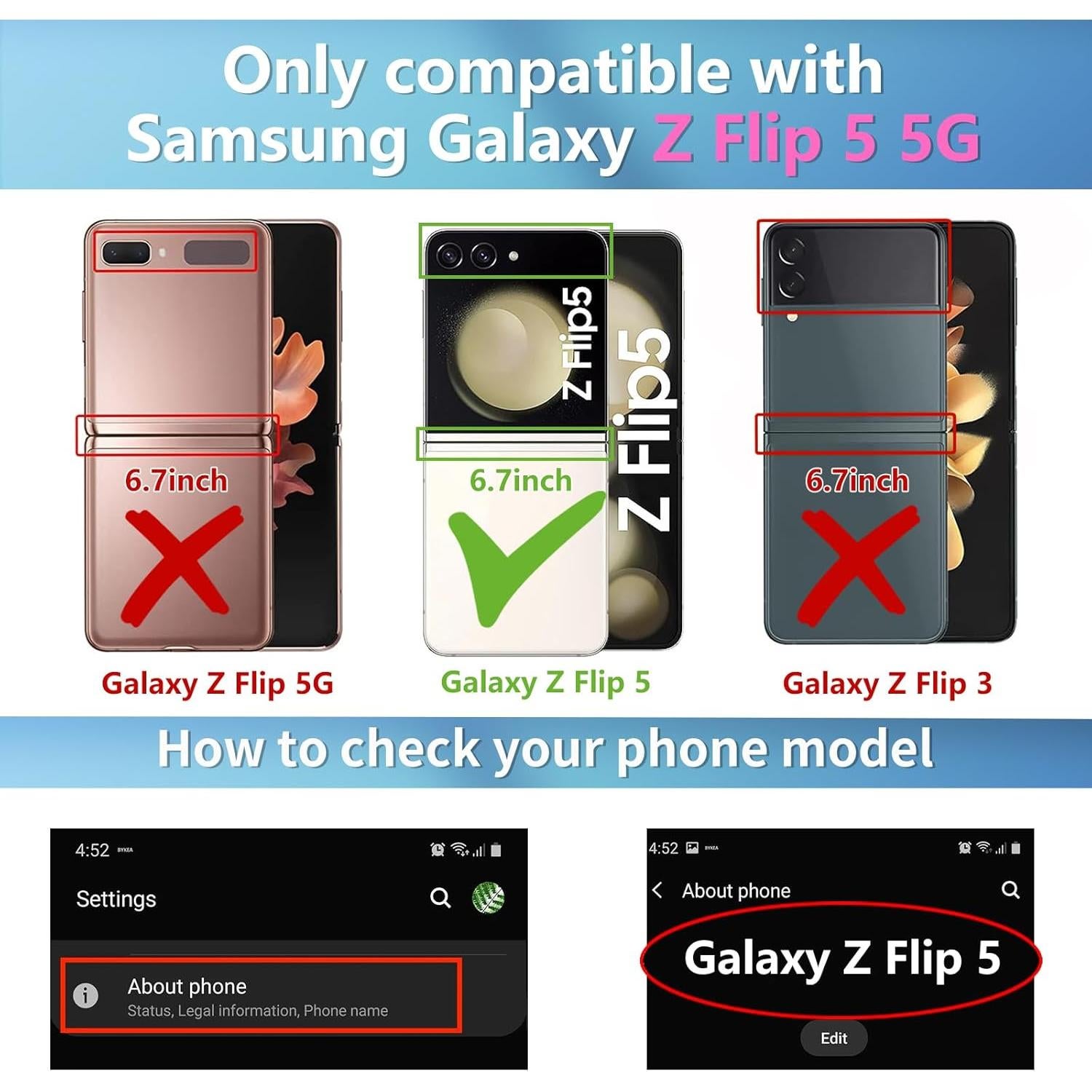 Funda protectora Plakill para Samsung Galaxy Z Flip 5, floral