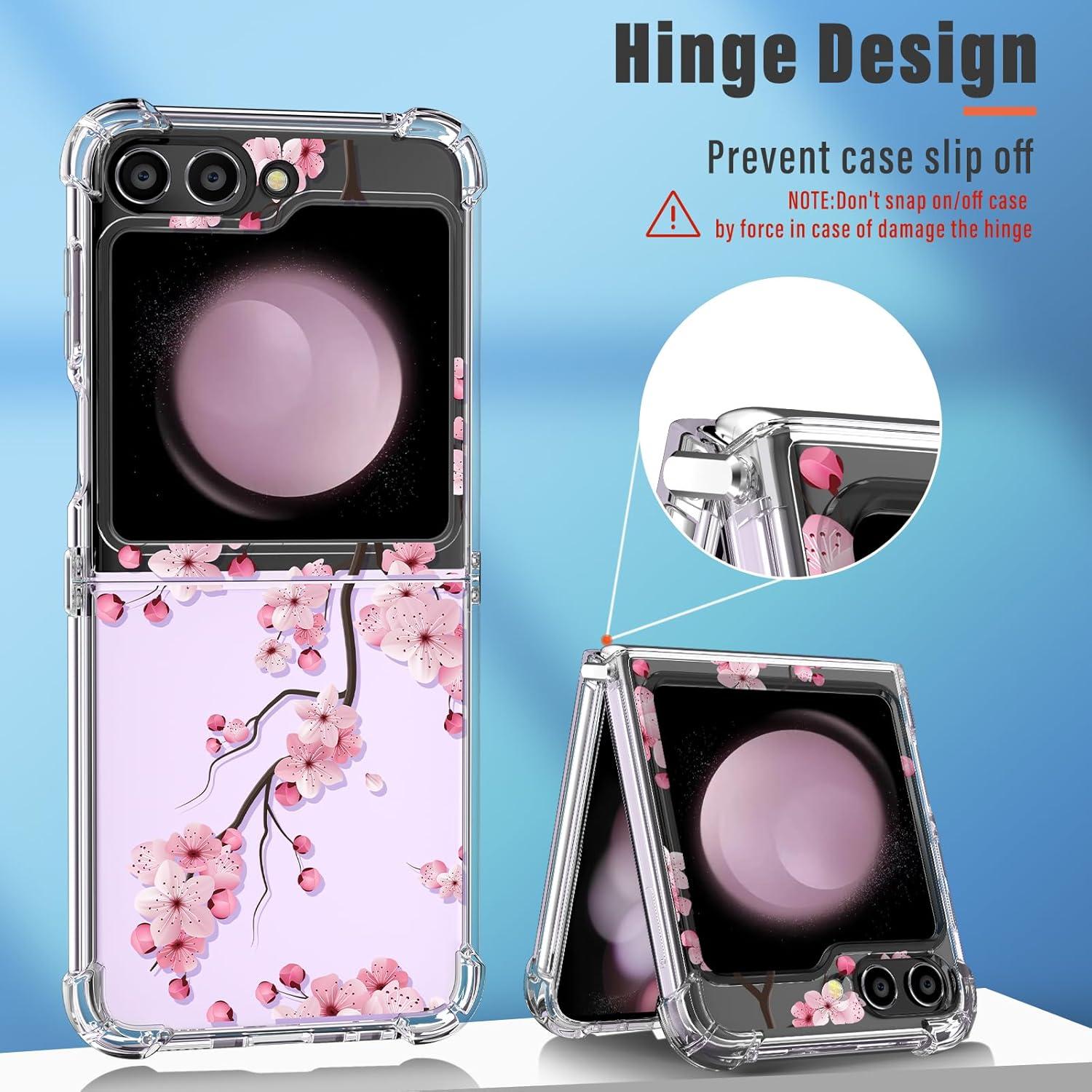 Funda protectora Plakill para Samsung Galaxy Z Flip 5, floral