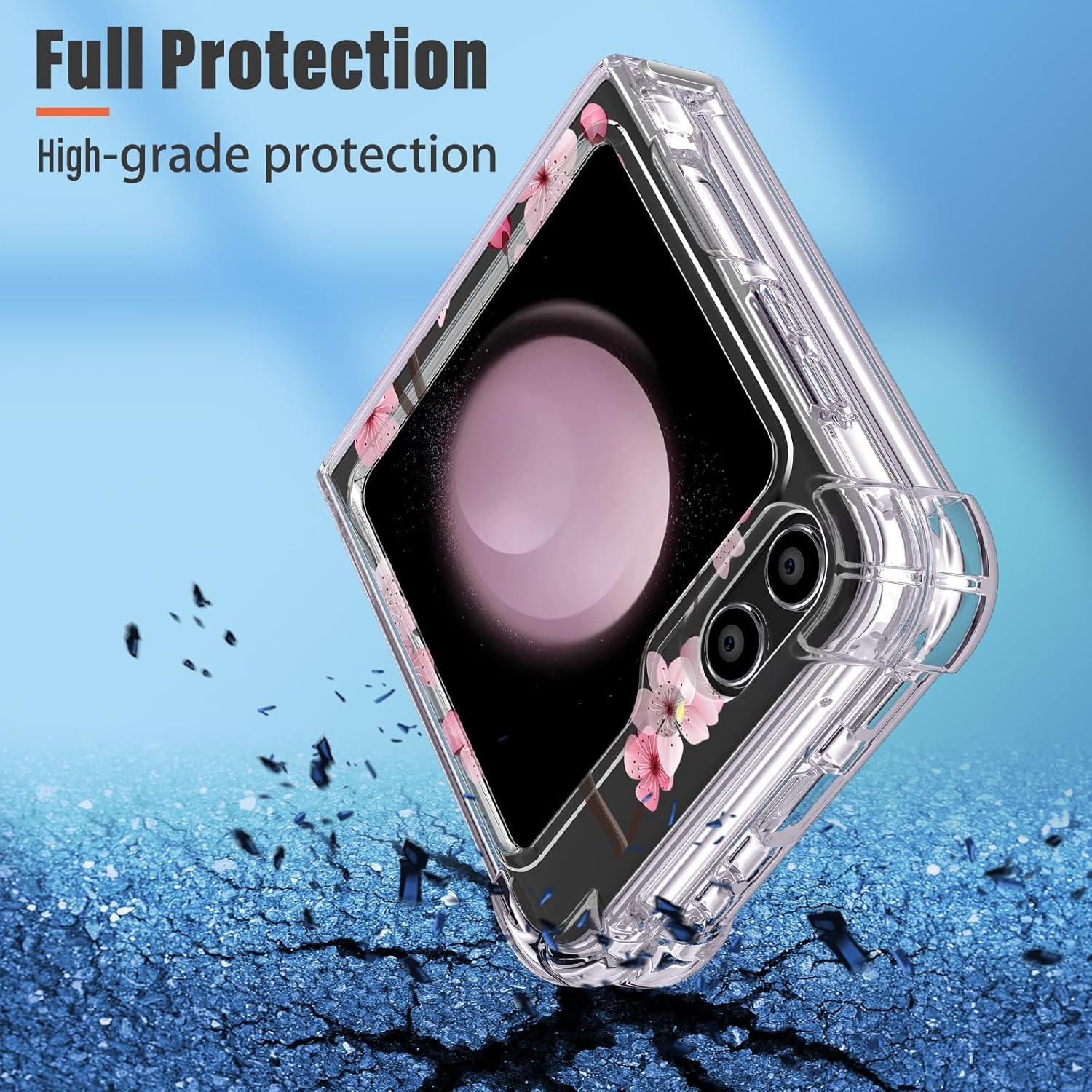 Funda protectora Plakill para Samsung Galaxy Z Flip 5, floral