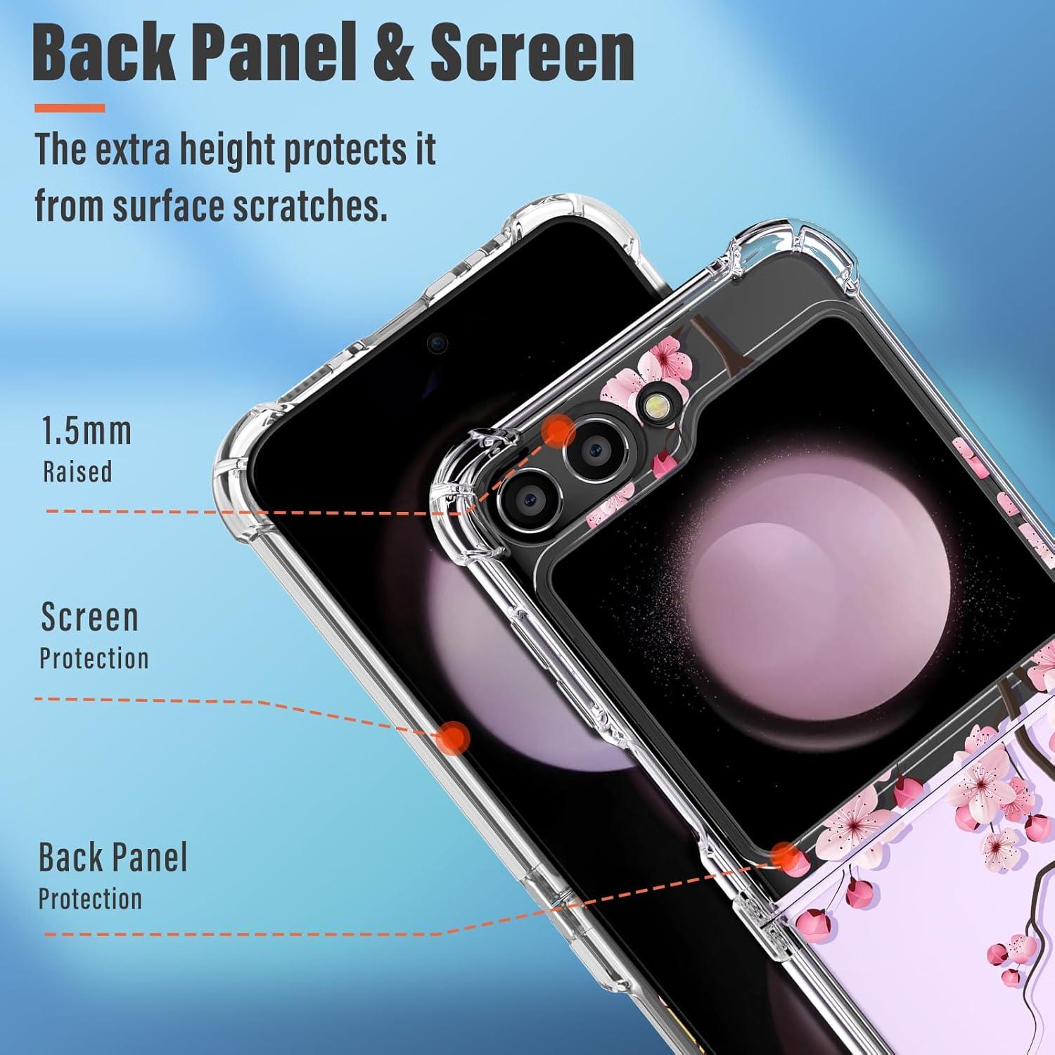 Funda protectora Plakill para Samsung Galaxy Z Flip 5, floral