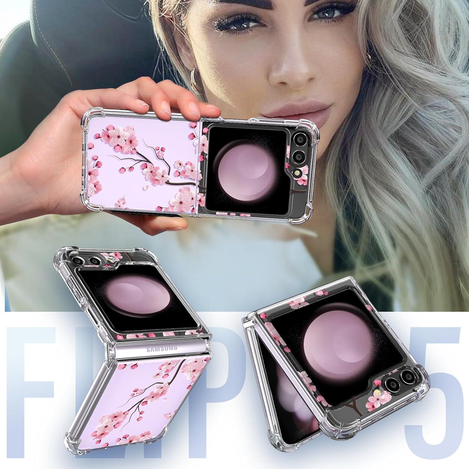 Funda protectora Plakill para Samsung Galaxy Z Flip 5, floral