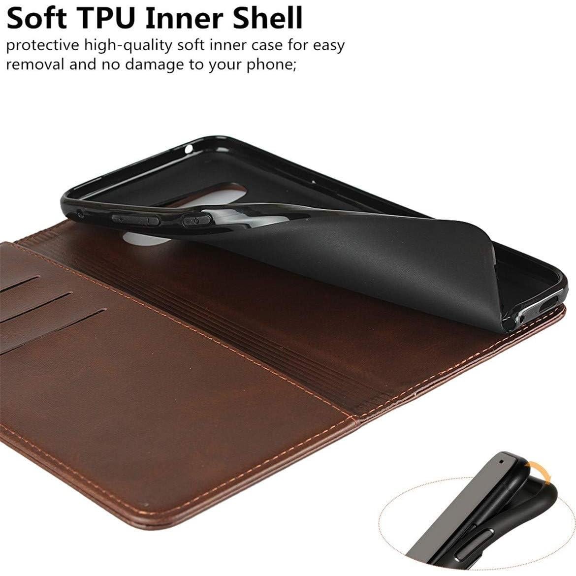 Funda de Cartera iCoverCase para LG V60 ThinQ 5G - Cuero PU Marrón