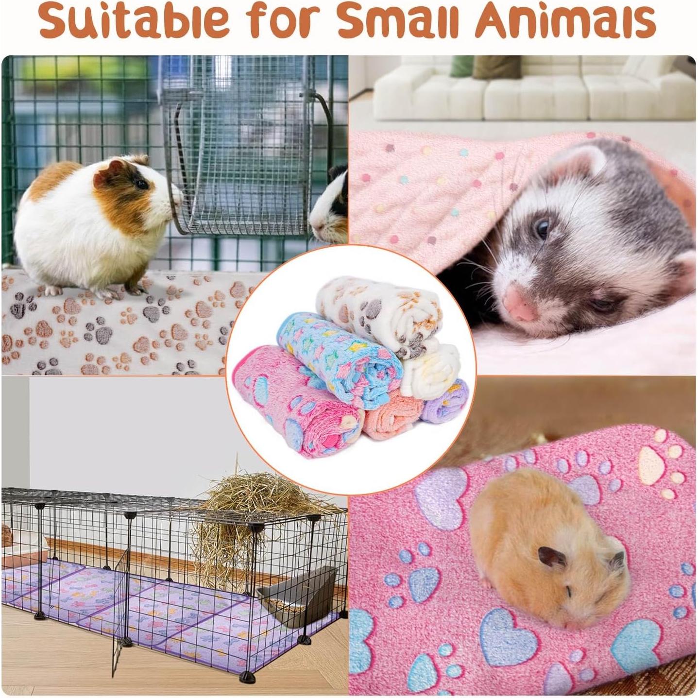 6 Forros de Franela HOBBTREE para Jaula de Cobayas 76x52 cm