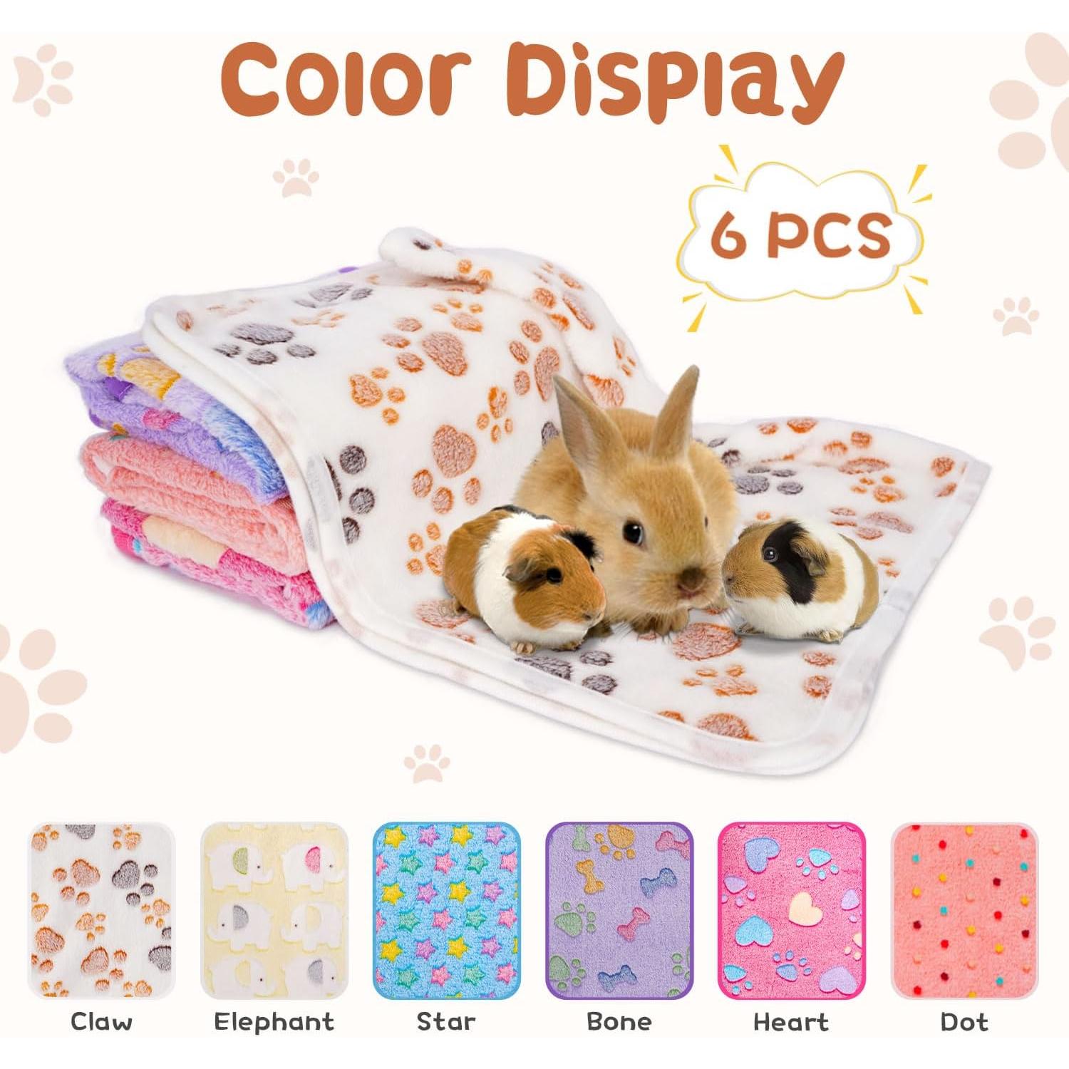 6 Forros de Franela HOBBTREE para Jaula de Cobayas 76x52 cm