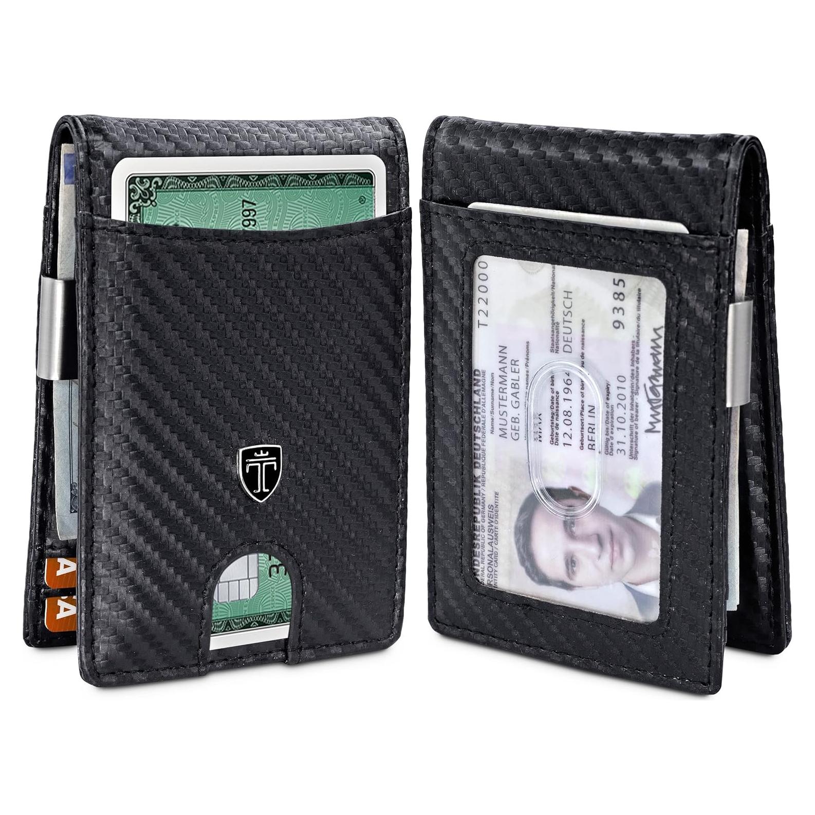 Cartera Slim TRAVANDO Atlanta Hombre Bloqueo RFID Carbono
