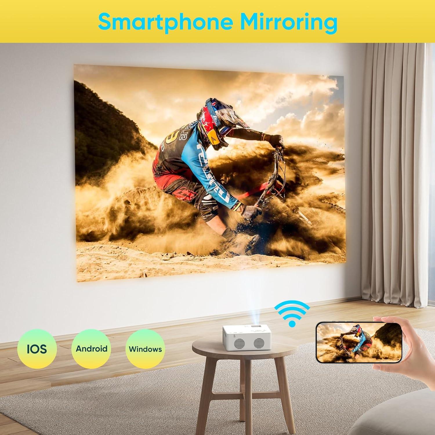 Proyector Mini Inteligente PURSHE PU08 Full HD 1080P WiFi Bluetooth