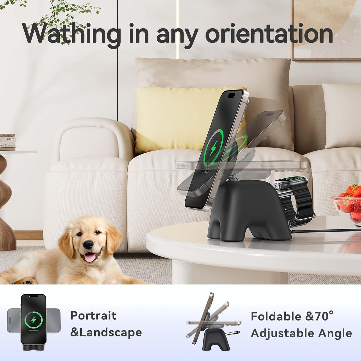 Estación de Carga Inalámbrica Magnética AOK-K11 15W para iPhone