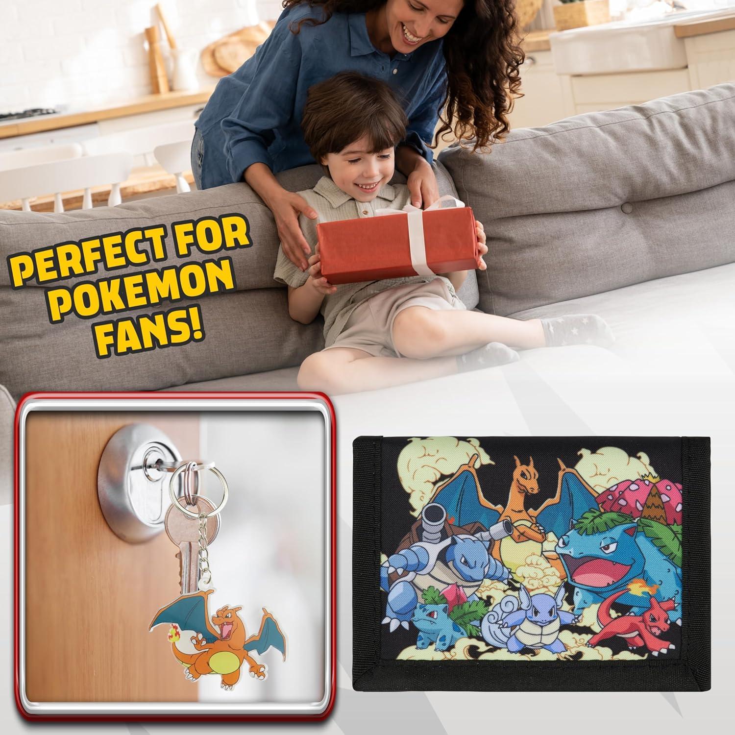 Conjunto Cartera Trifold y Llavero Pokémon Niños - Pikachu