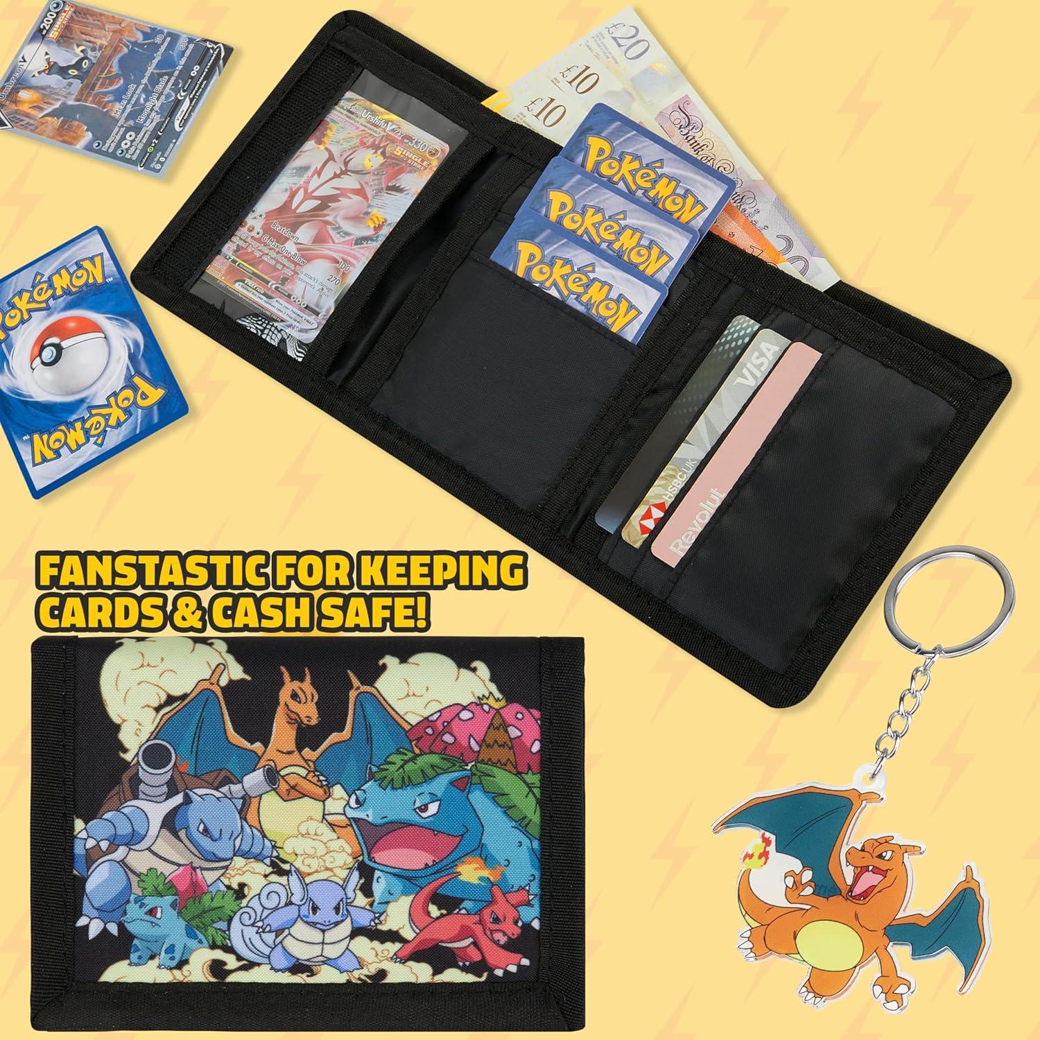 Conjunto Cartera Trifold y Llavero Pokémon Niños - Pikachu