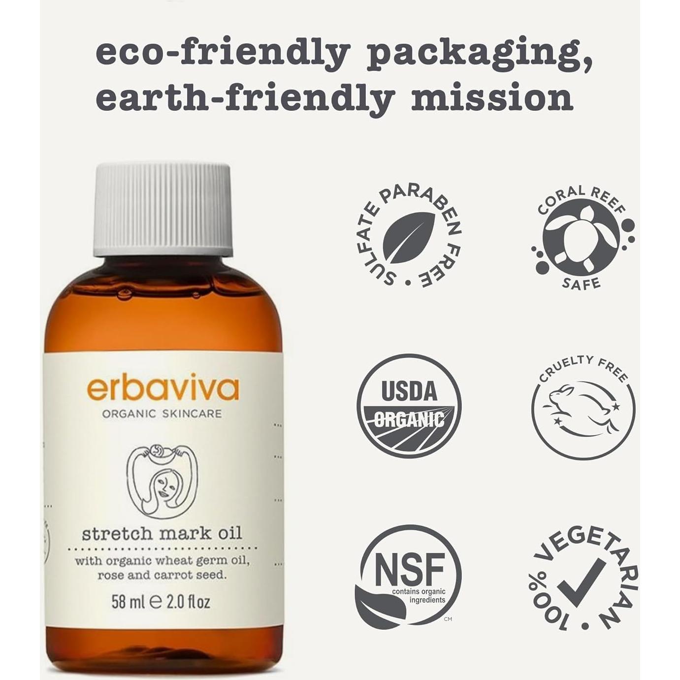 Aceite Orgánico para Estrías Erbaviva 59 ml - Cuidado Mamá