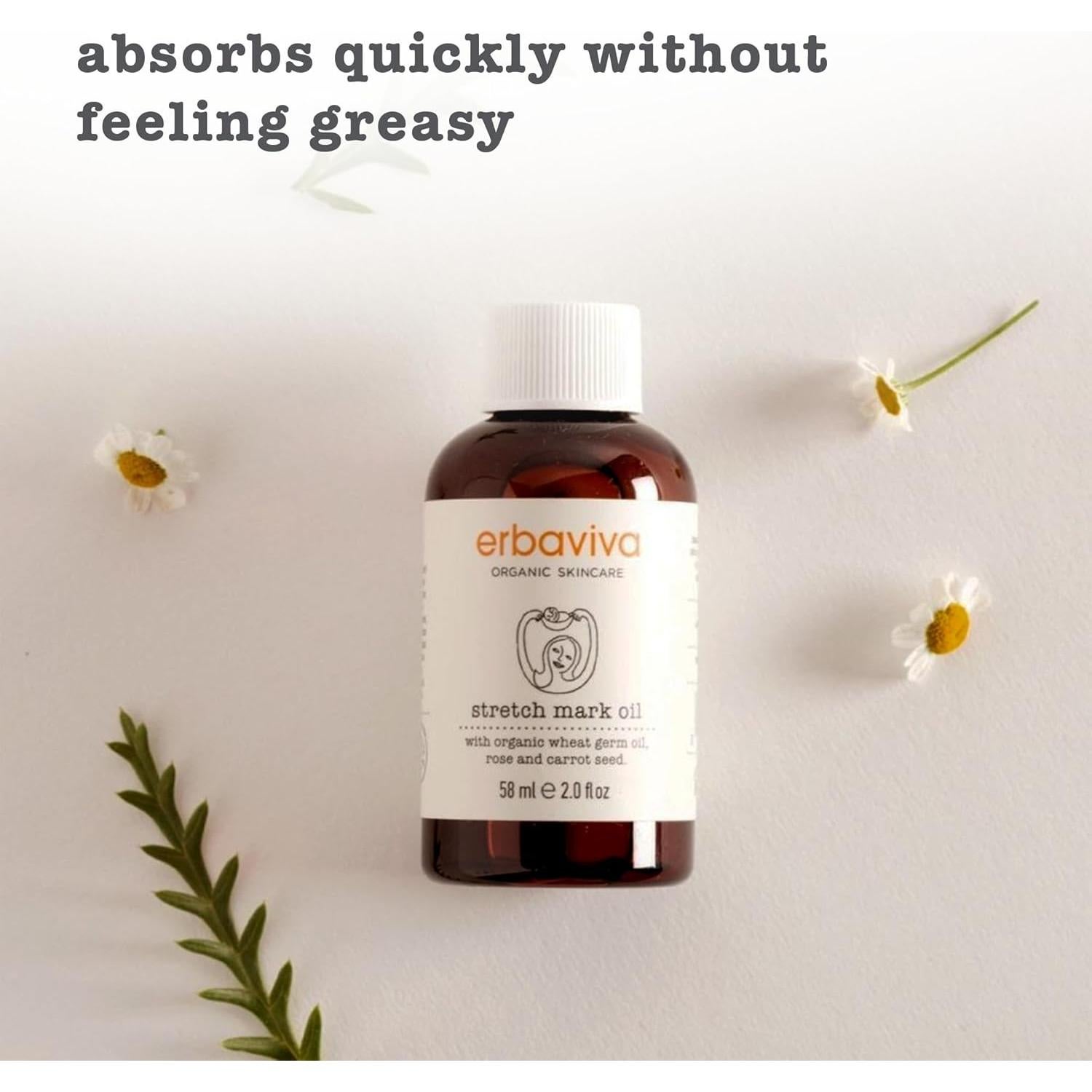 Aceite Orgánico para Estrías Erbaviva 59 ml - Cuidado Mamá