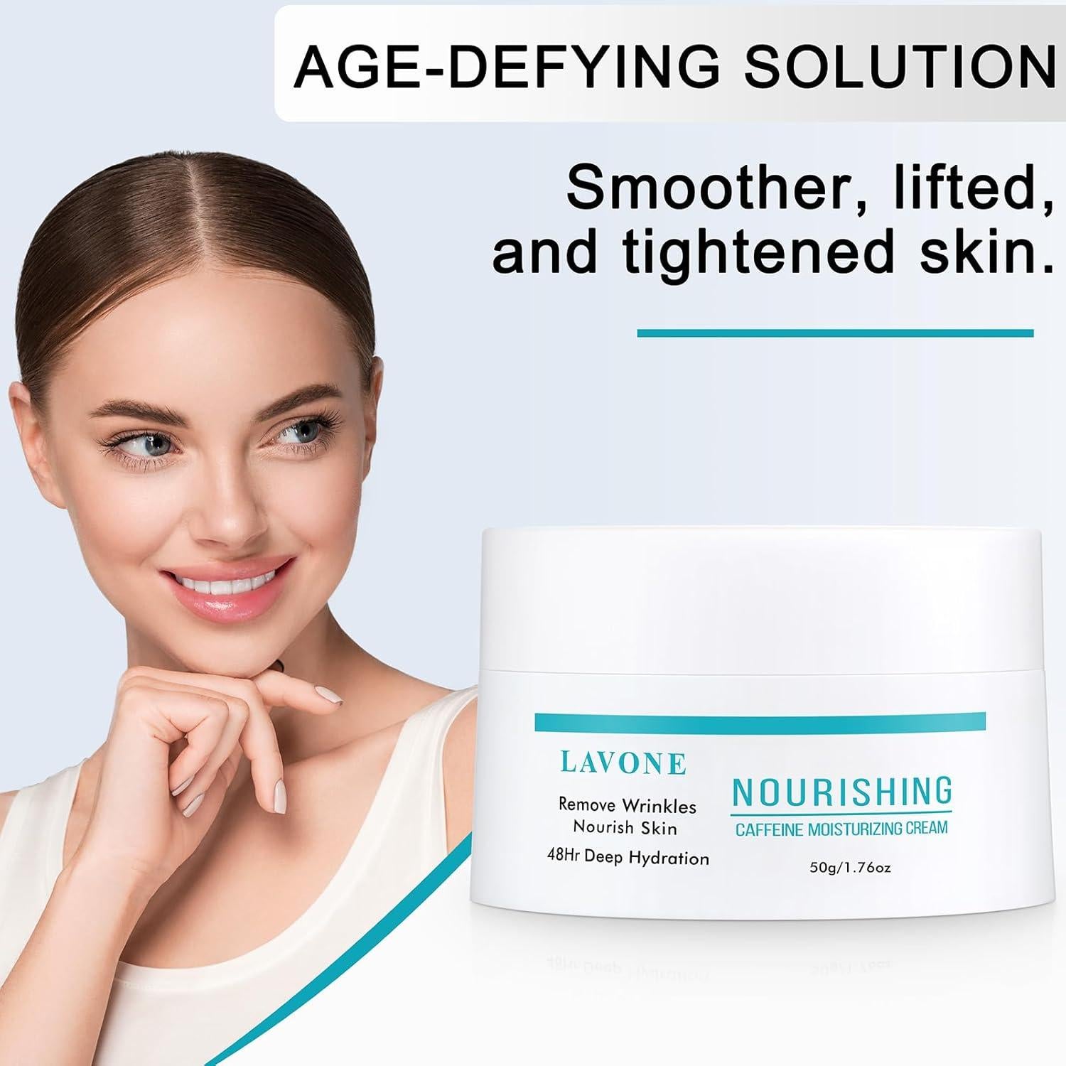 Crema Hidratante Facial LAVONE 52.5 ml con Ácido Hialurónico