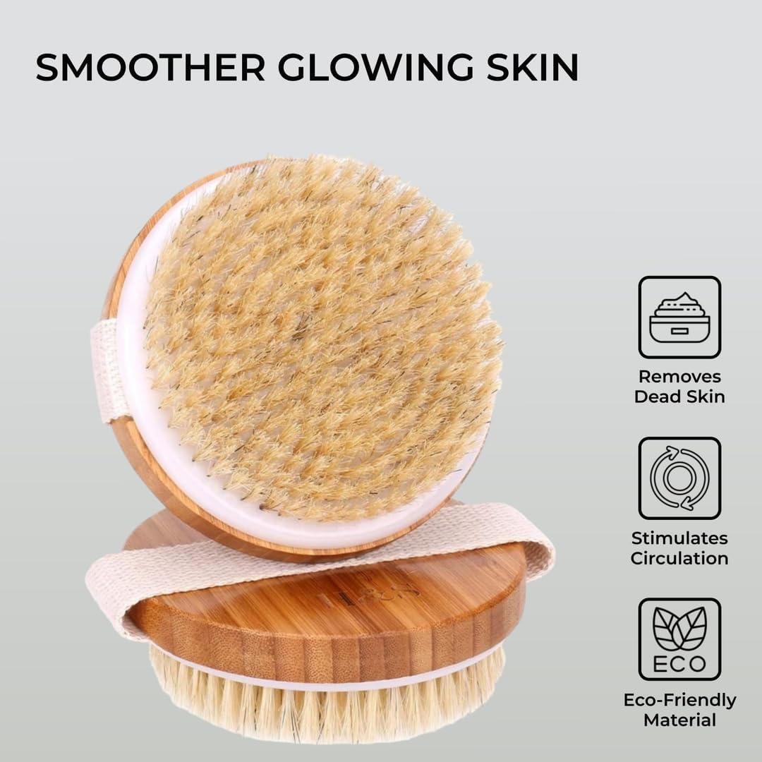 Cepillo Corporal Exfoliante H&S de Bambú - 2 Pcs con Cerdas Suaves