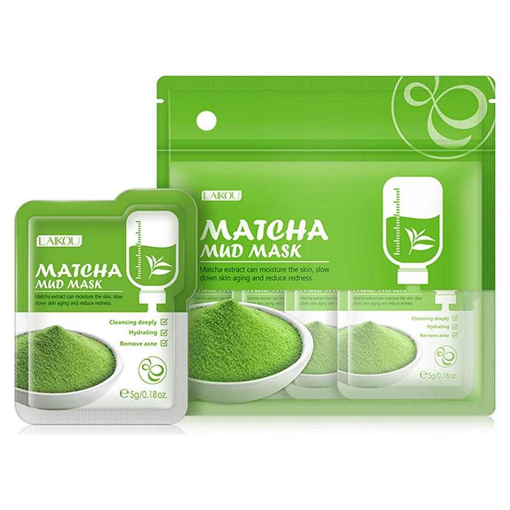 Mascarilla Facial de Té Verde Matcha BEUKING 12 Piezas Hidratante