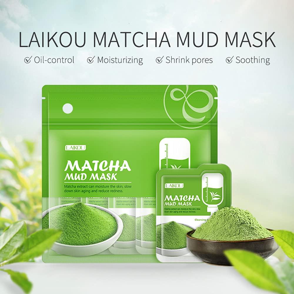 Mascarilla Facial de Té Verde Matcha BEUKING 12 Piezas Hidratante