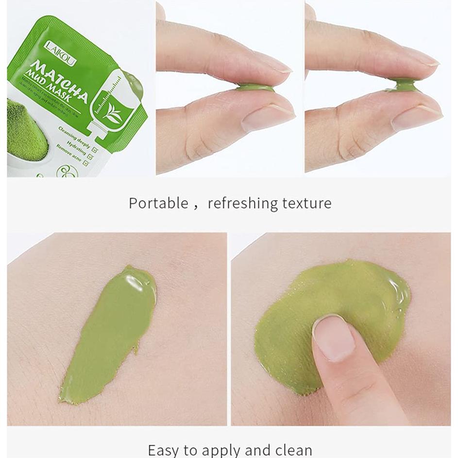 Mascarilla Facial de Té Verde Matcha BEUKING 12 Piezas Hidratante