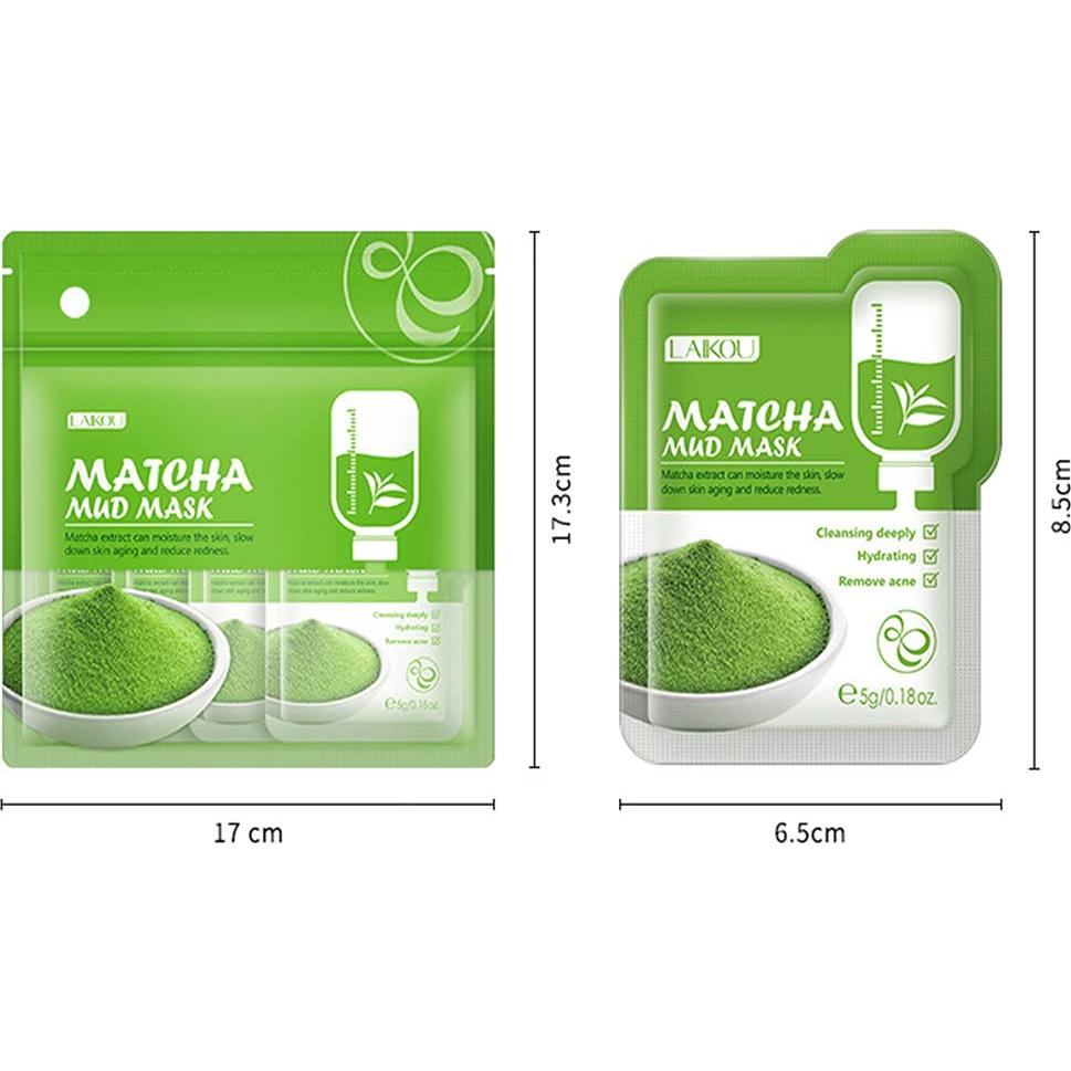 Mascarilla Facial de Té Verde Matcha BEUKING 12 Piezas Hidratante