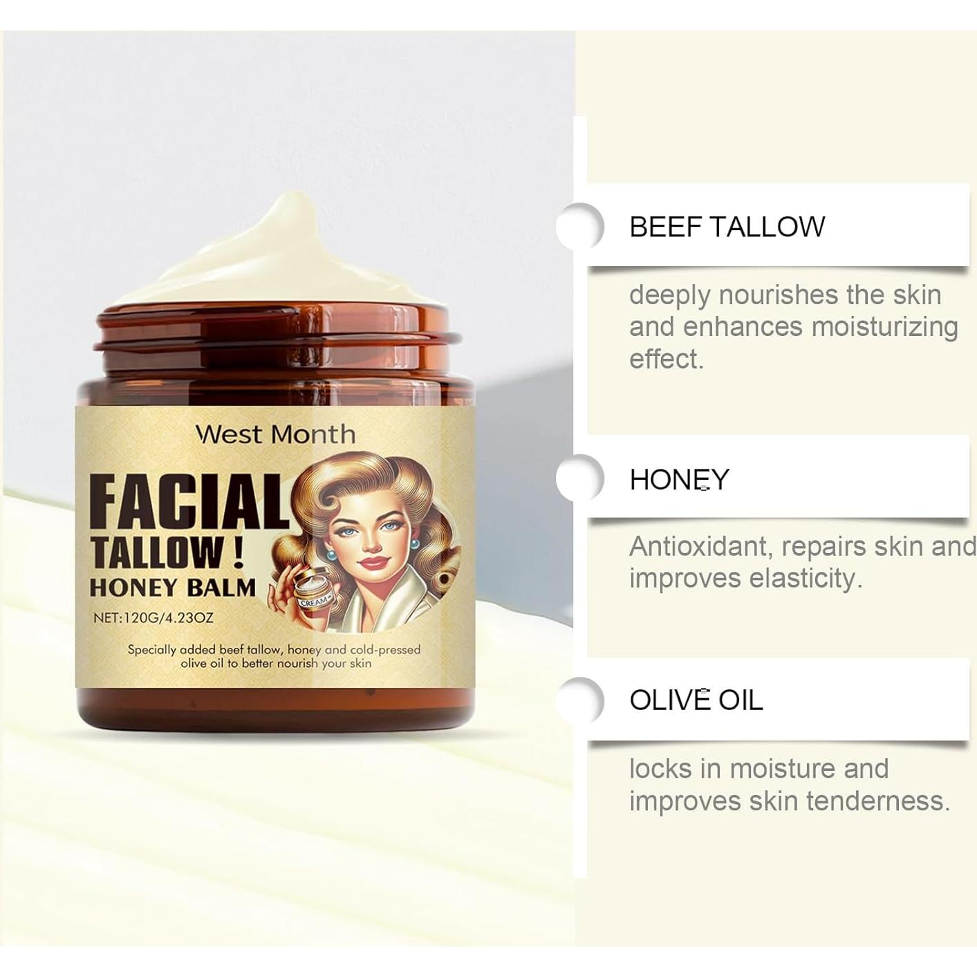 Bálsamo Hidratante Facial MUOCOBU 120 g - Grasa de Res y Miel