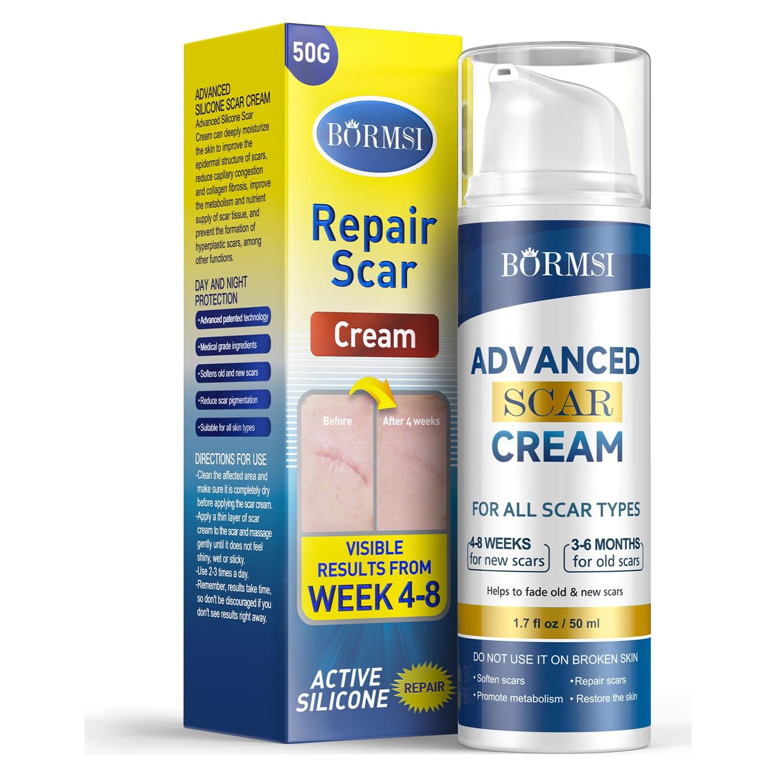 Crema para Cicatrices BORMSI 50g Gel de Silicona Avanzada