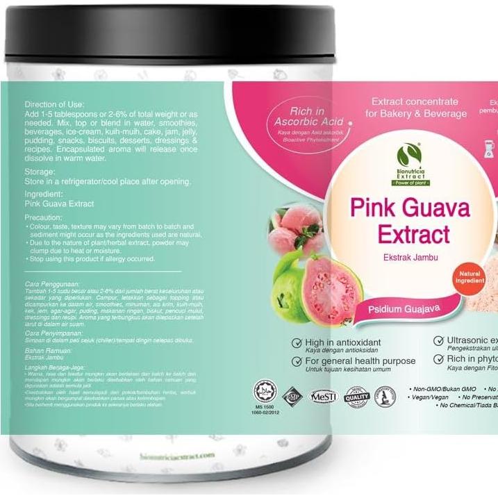 Extracto de Guayaba Rosa 20:1 Bionutricia 200g - Puro y Natural