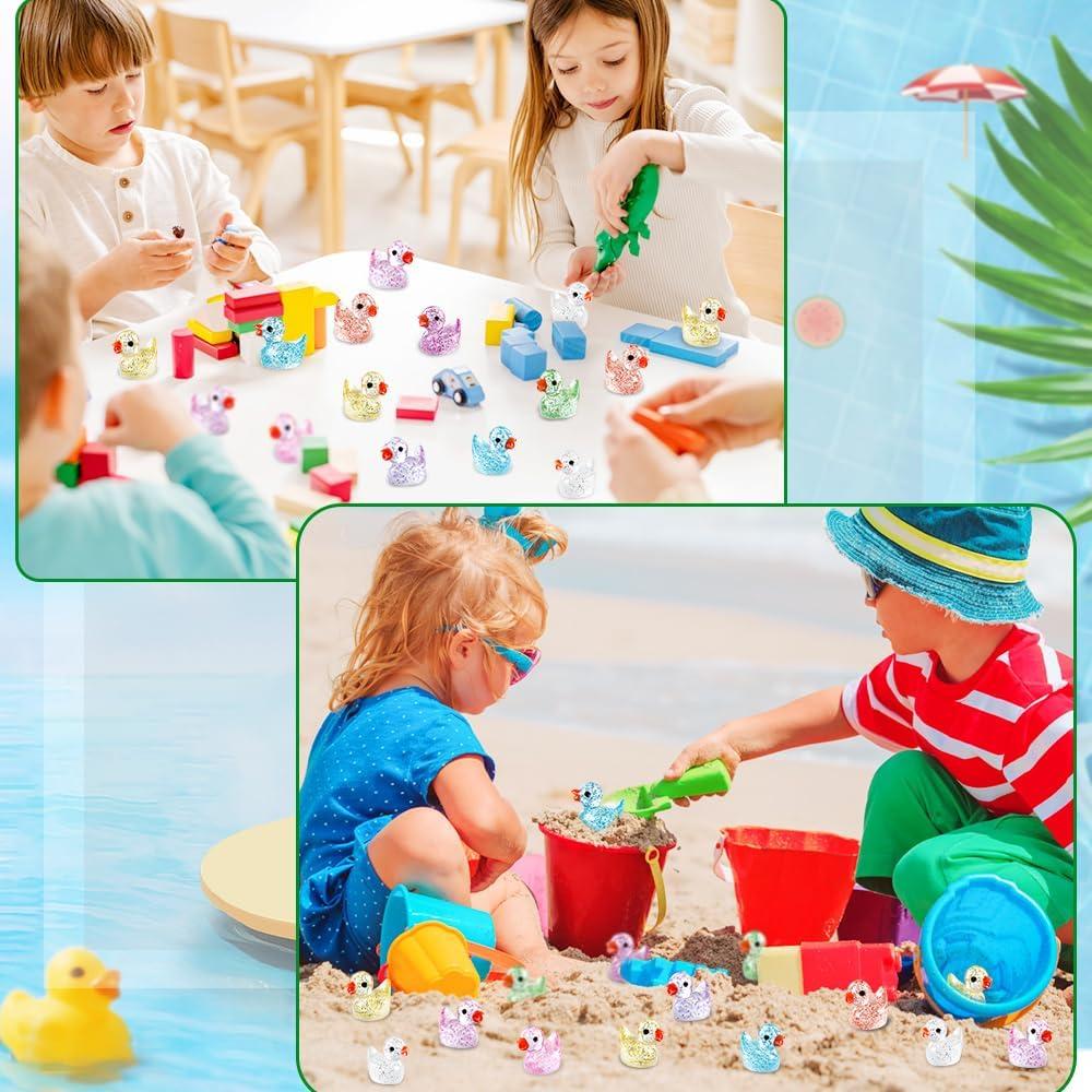 100 Mini Patos Brillantes DULEFUN para Decoración de Jardines