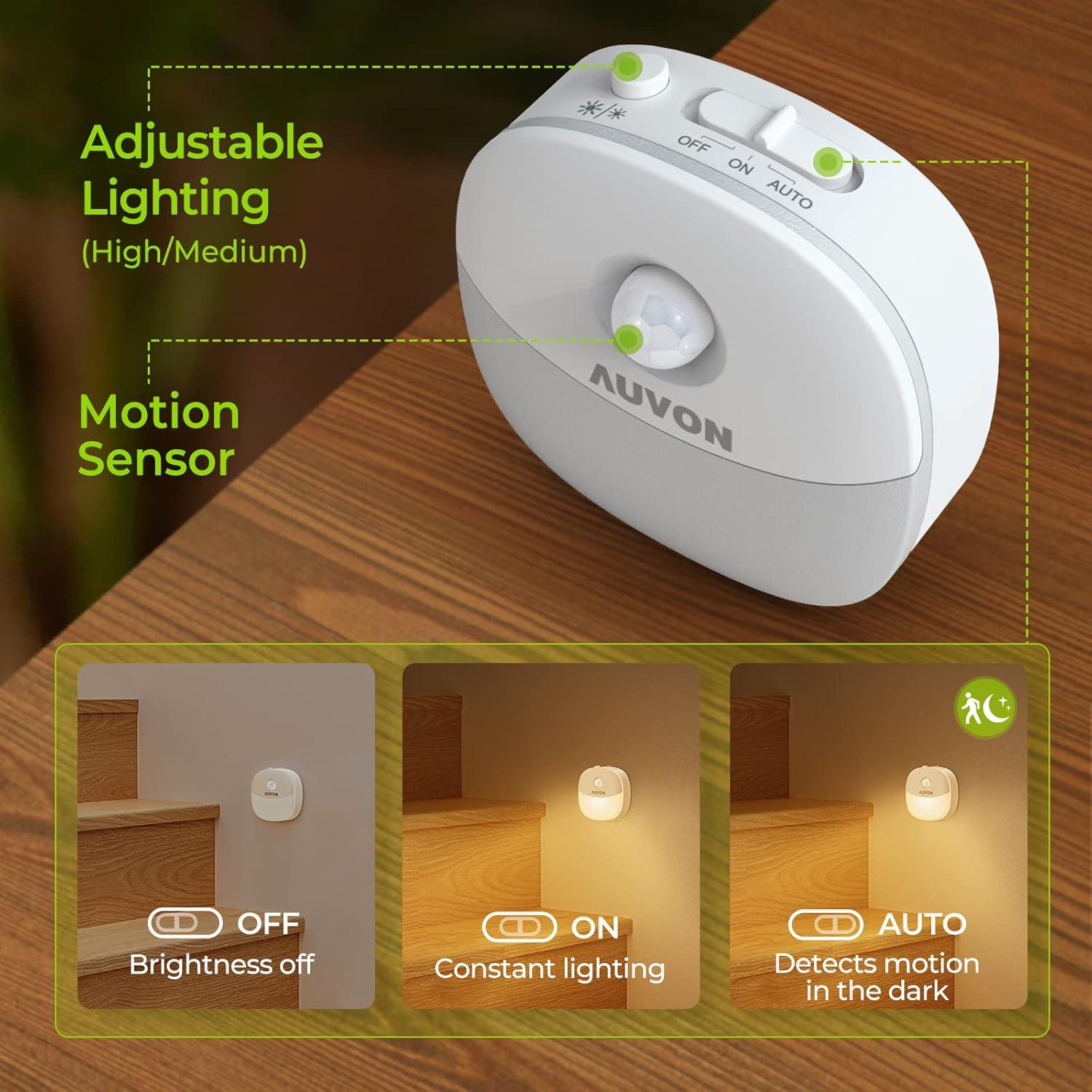 Luz Nocturna Recargable AUVON con Sensor de Movimiento