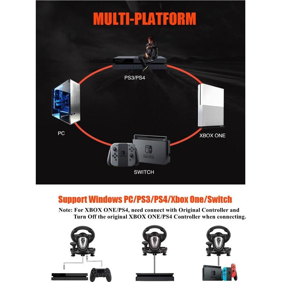 Volante de Carreras PXN V3II con Pedales para PC y Consolas