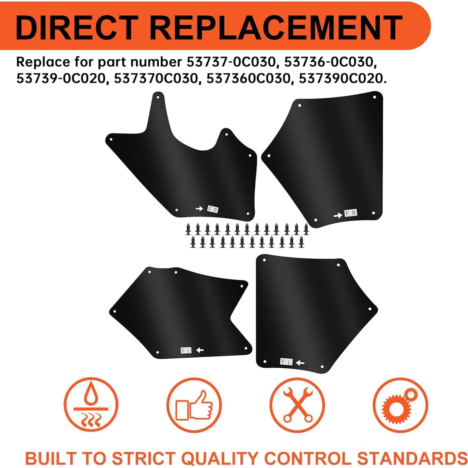 Guardabarros ECOTRIC para Toyota Tundra y Sequoia 4Pcs