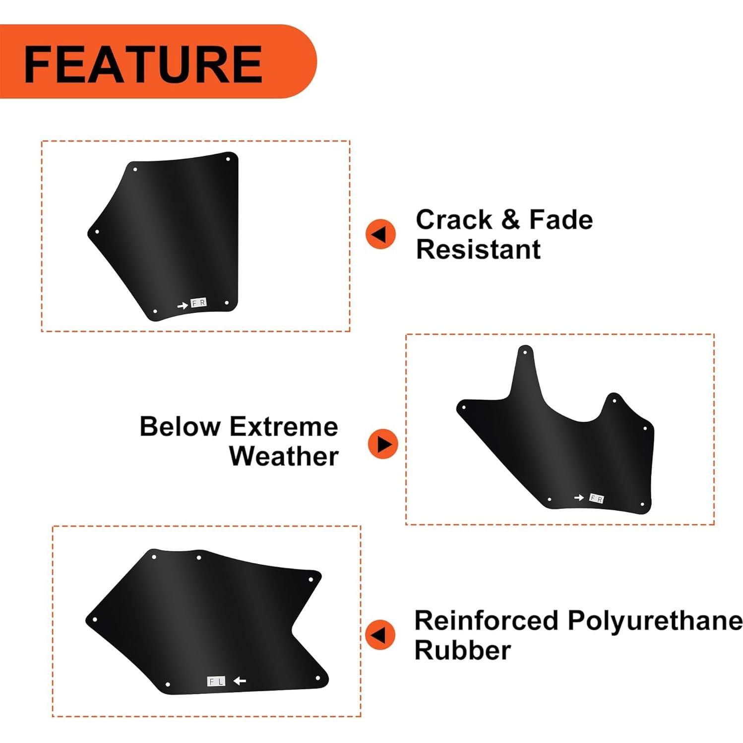 Guardabarros ECOTRIC para Toyota Tundra y Sequoia 4Pcs