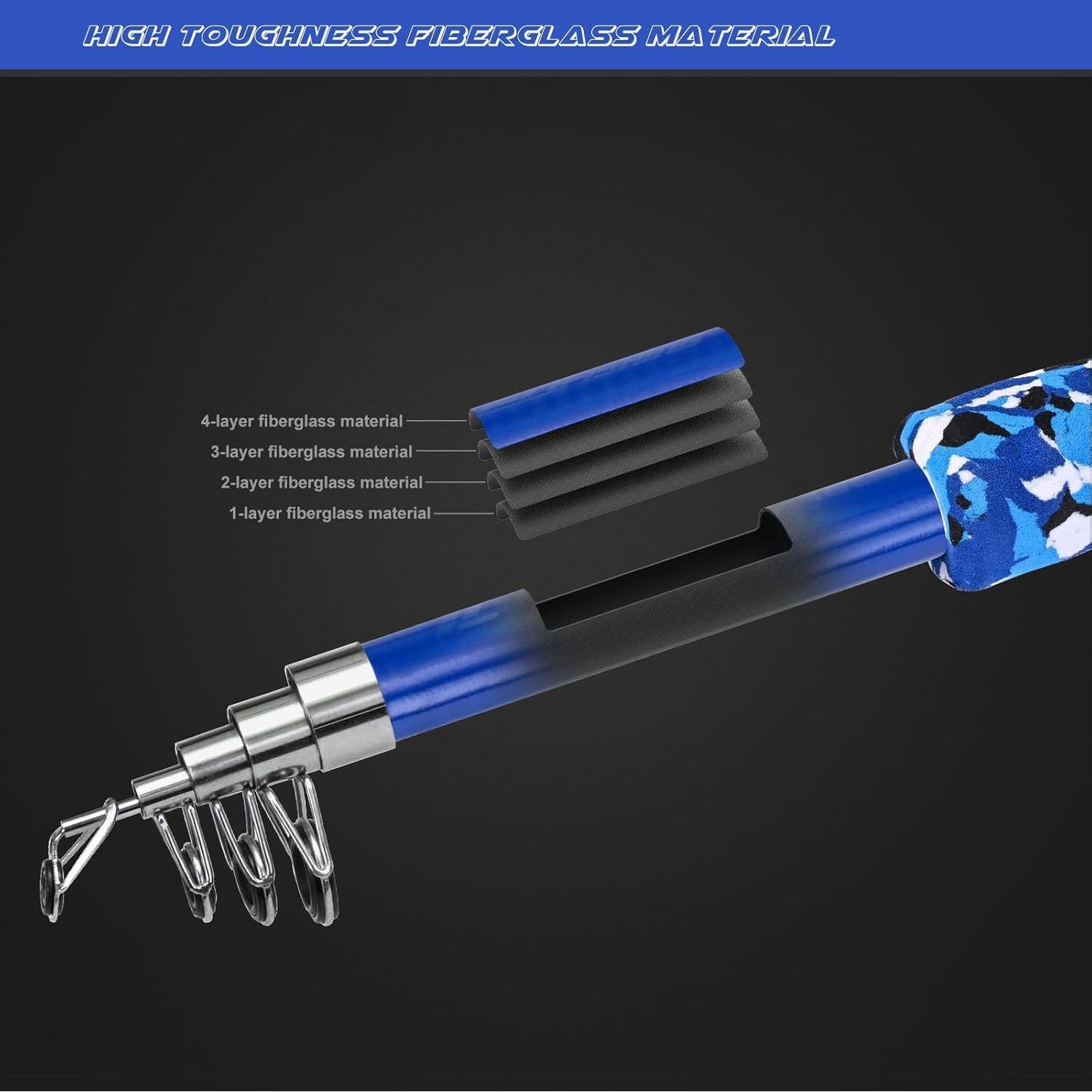 Juego de cañas de pescar LEOFISHING 2Pack para niños 165cm