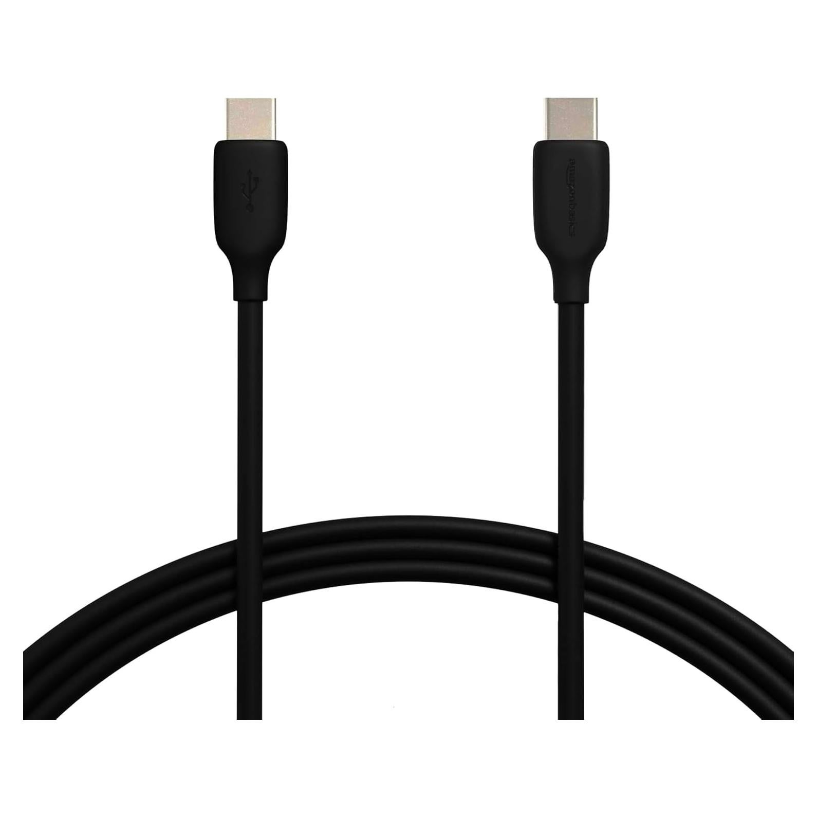 Cable USB-C 2.0 de carga rápida 60W Amazon Basics 1.83m negro