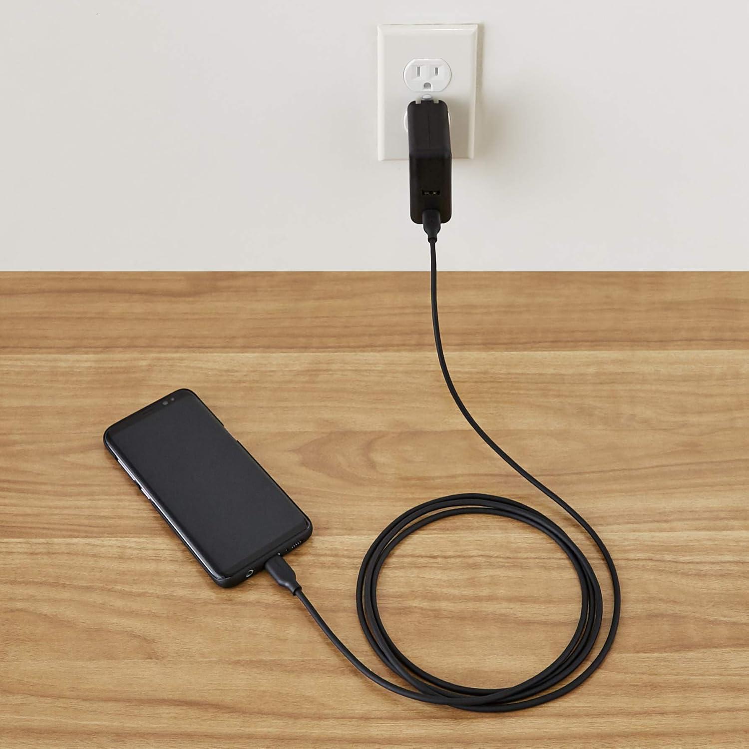 Cable USB-C 2.0 de carga rápida 60W Amazon Basics 1.83m negro