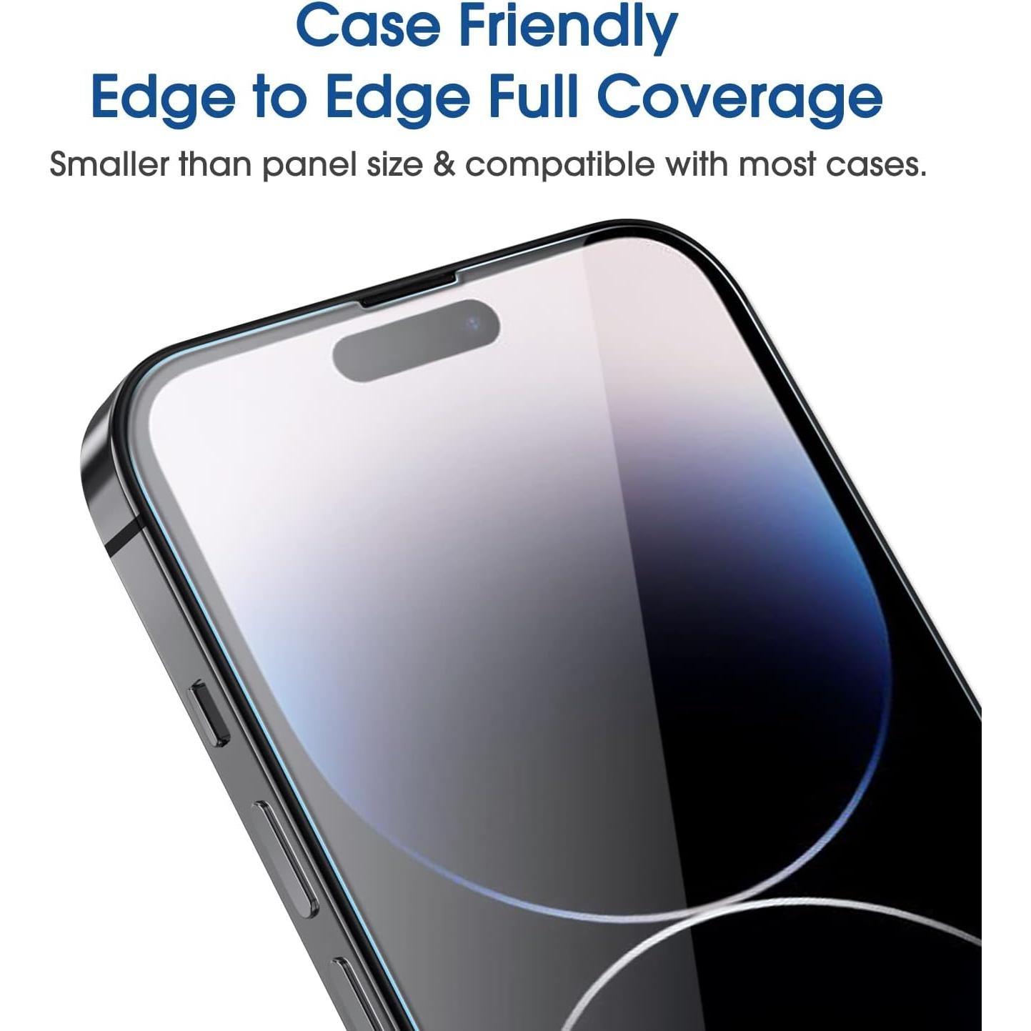 amFilm 2 Pack Tempered Glass Screen Protector + Camera Lens Protector for iPhone 14 Pro Max 6.7 Inch. Easy OneTouch Installation, Auto-Alignment, Bubble Free, Case Friendly, Anti-Scratch