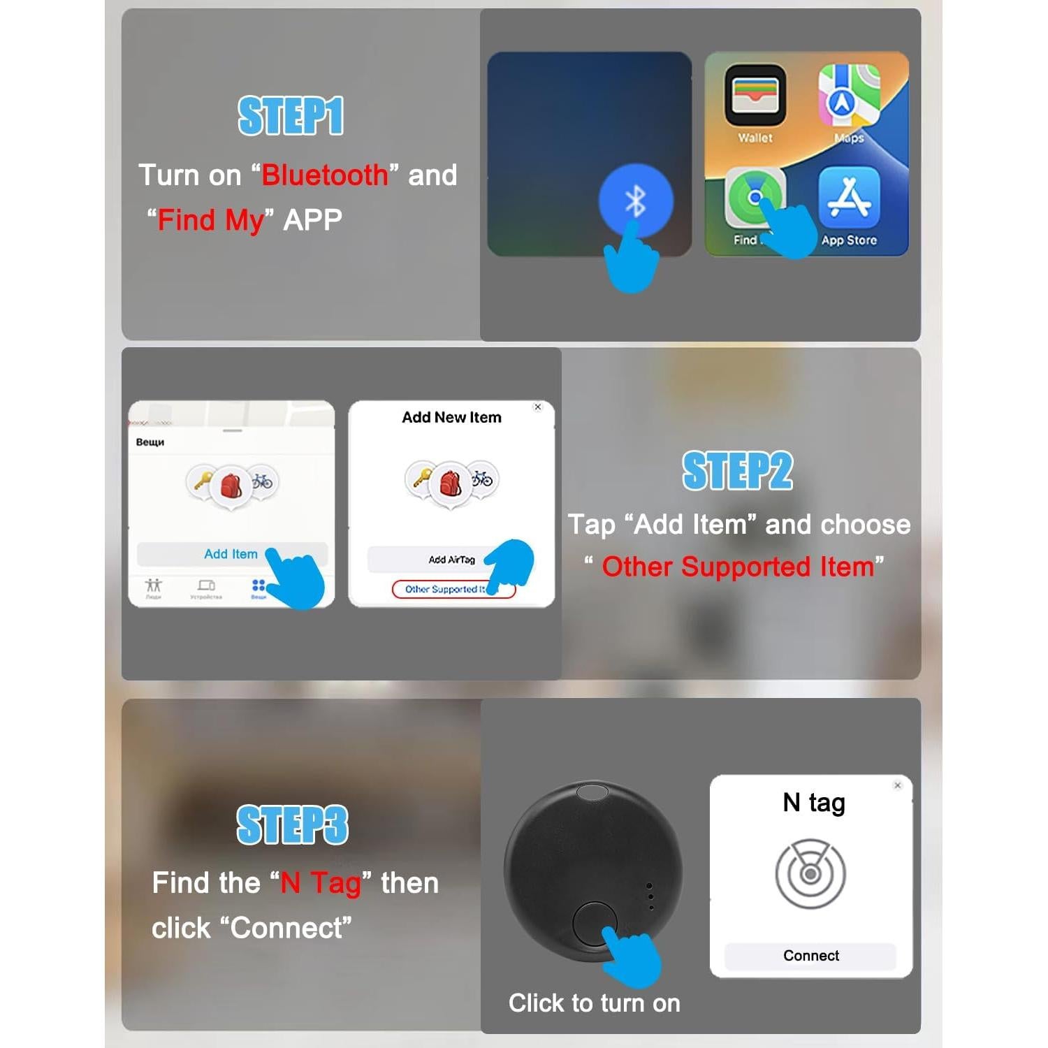 Etiquetas Localizadoras Bluetooth DSDFPFG N Tag - Paquete de 4