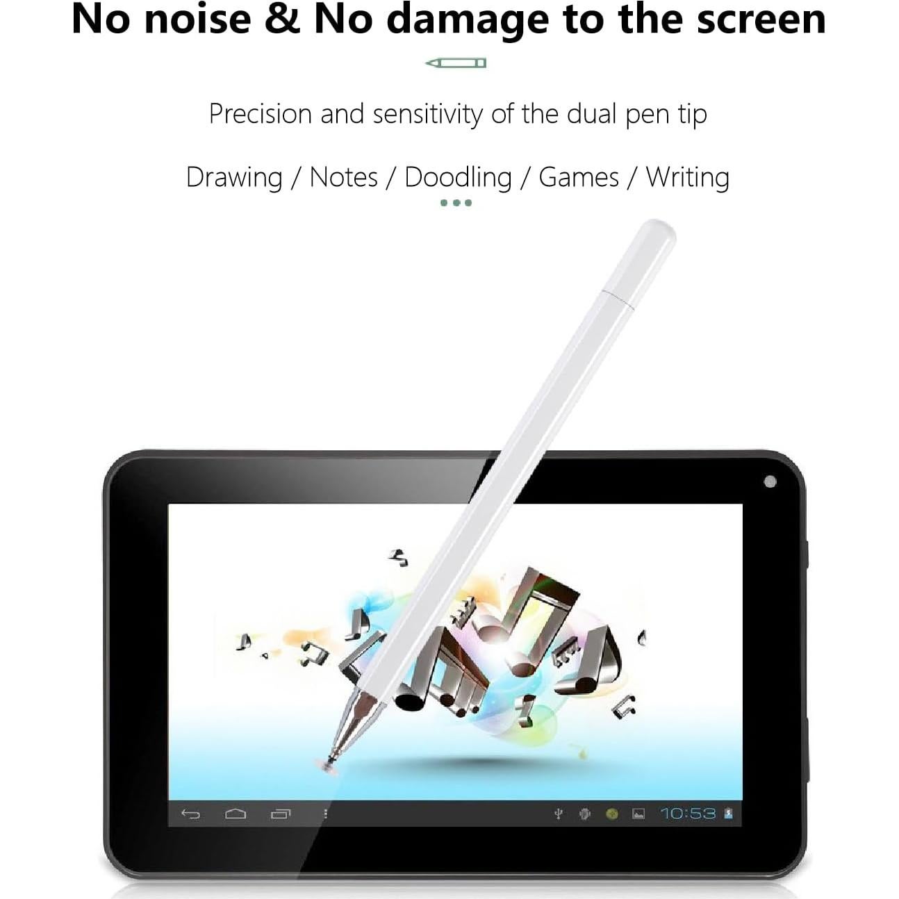 Lápiz Stylus Capacitivo Yelzoolny para Tablets 2PCS Negro