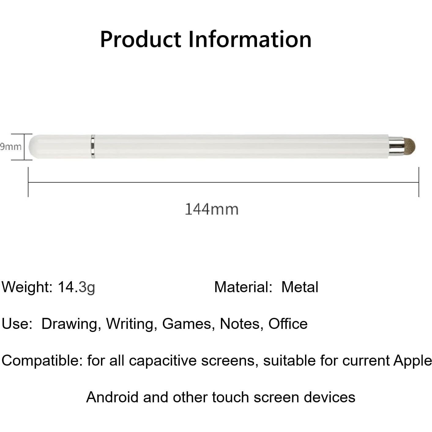 Lápiz Stylus Capacitivo Yelzoolny para Tablets 2PCS Negro