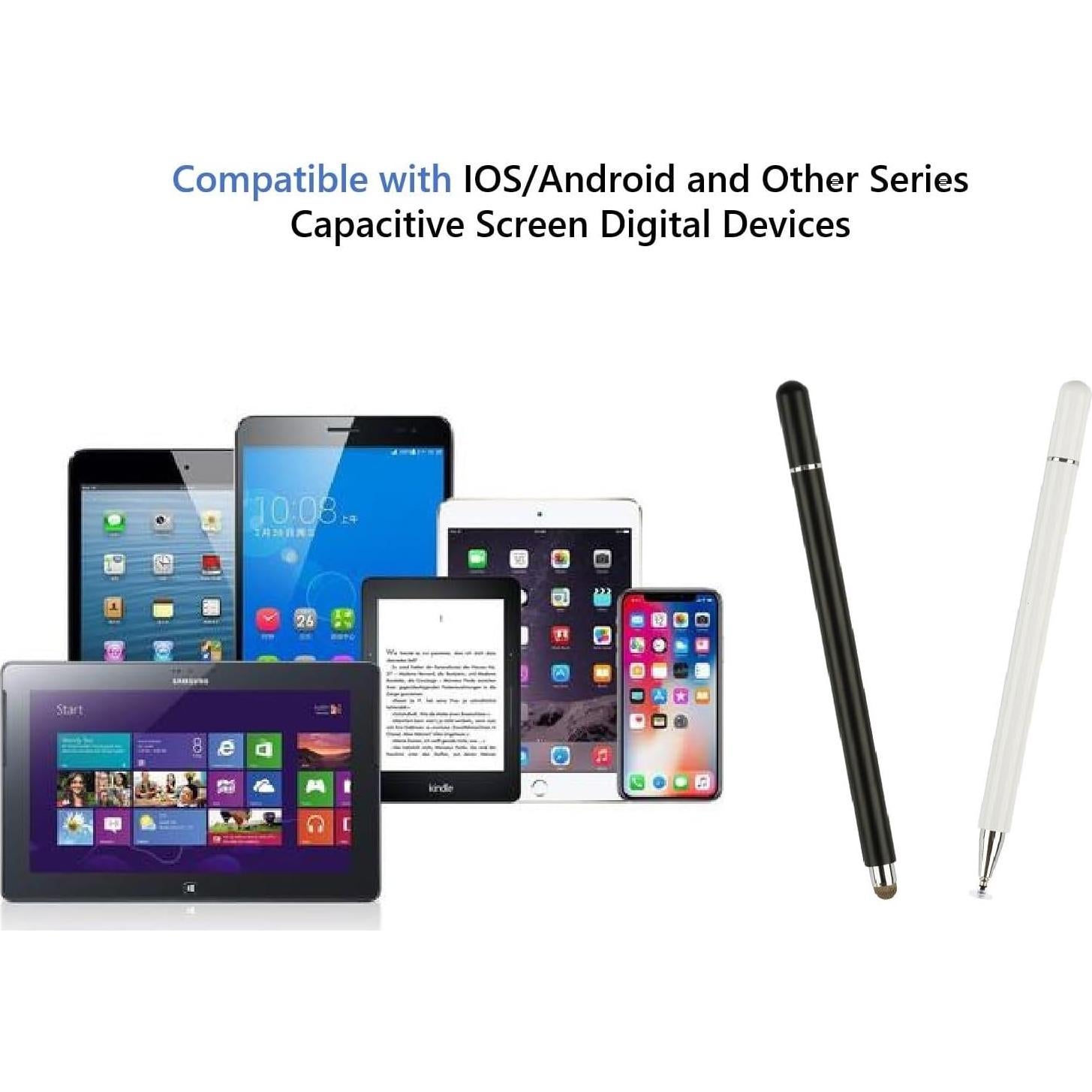 Lápiz Stylus Capacitivo Yelzoolny para Tablets 2PCS Negro