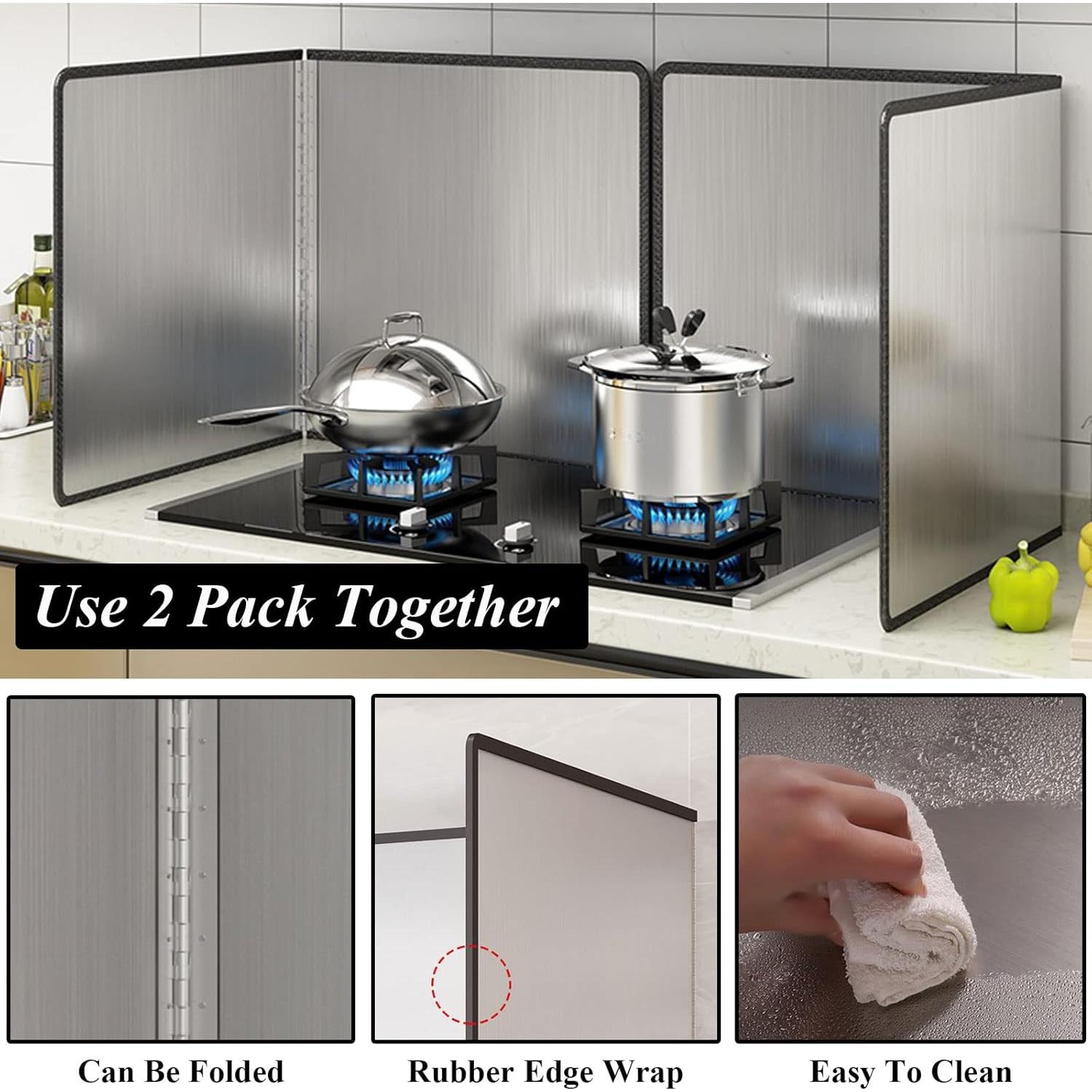 Protector de Salpicaduras CICI Acero Inoxidable 2 Paneles 30x40cm