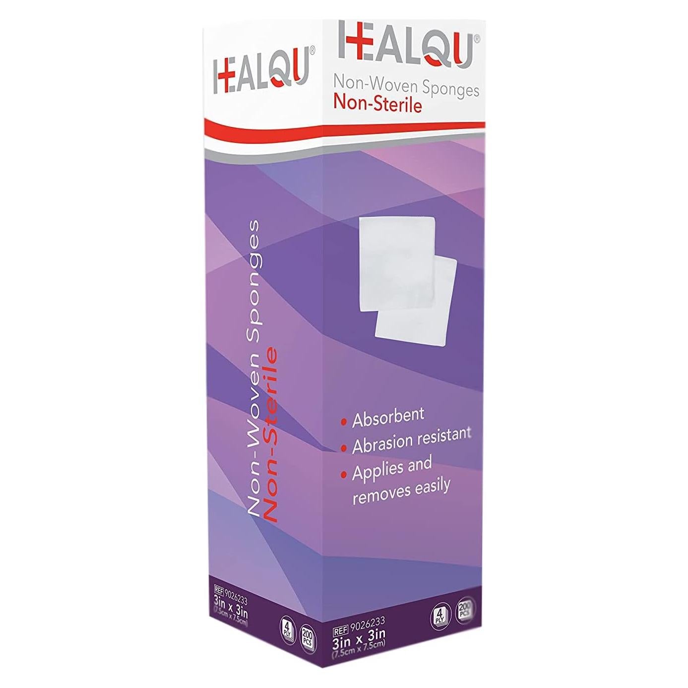 Compresas de Gasa No Tejidas HEALQU - 200 Unidades 7.62x7.62cm