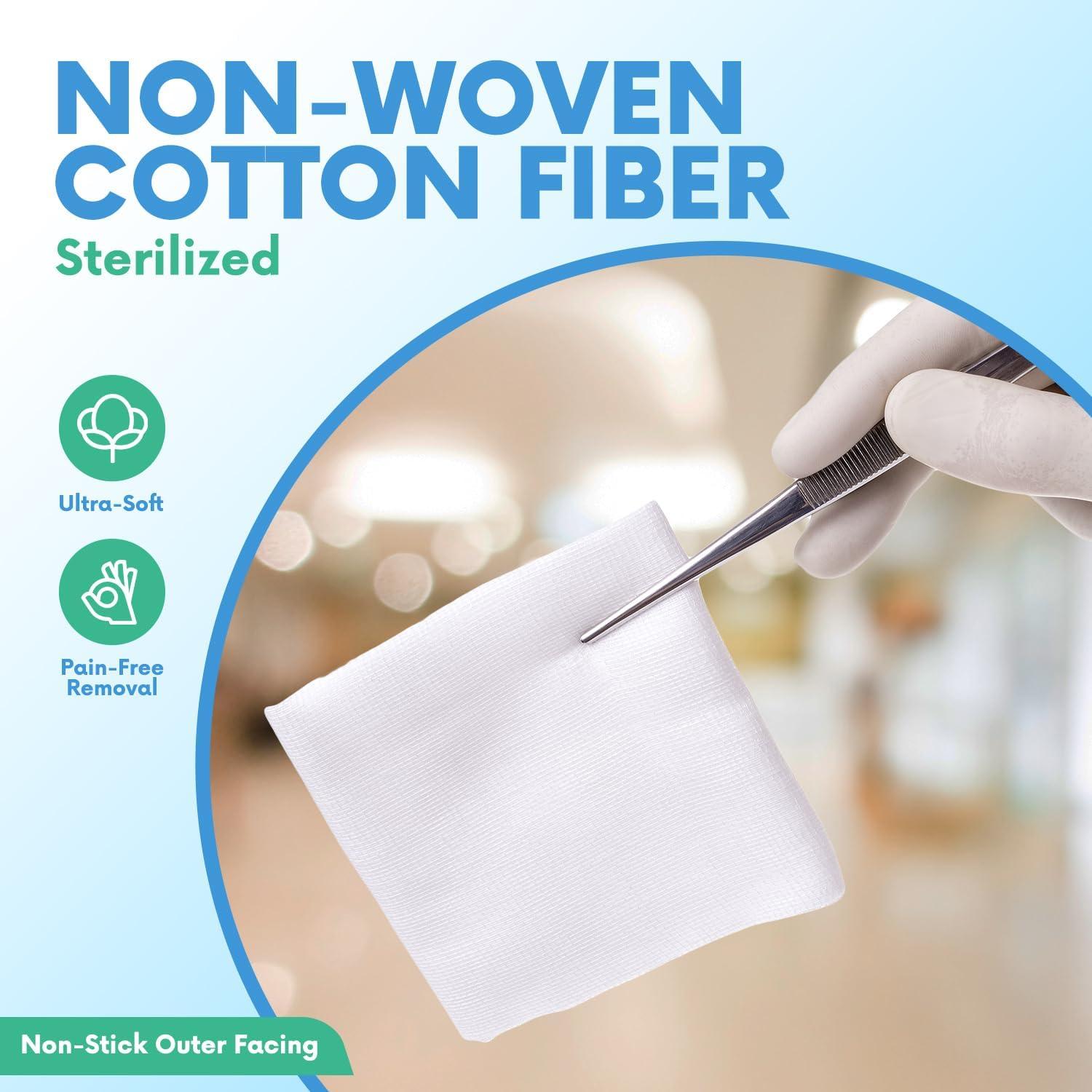 Compresas de Gasa No Tejidas HEALQU - 200 Unidades 7.62x7.62cm