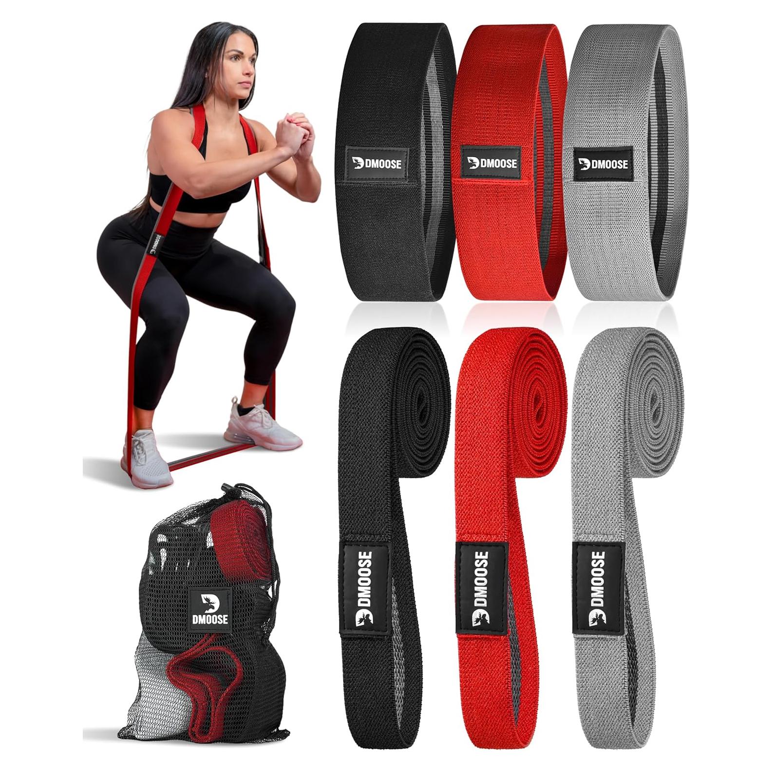 Bandas de Resistencia DMoose Fitness - Paquete de 6 Antideslizantes